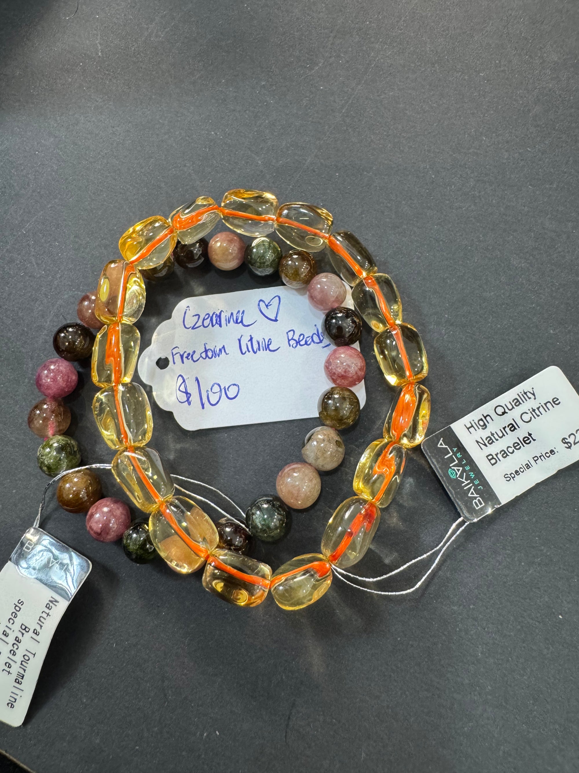 "Live" Natural Citrine Free-Form Bead Bracelet (10/01/26)