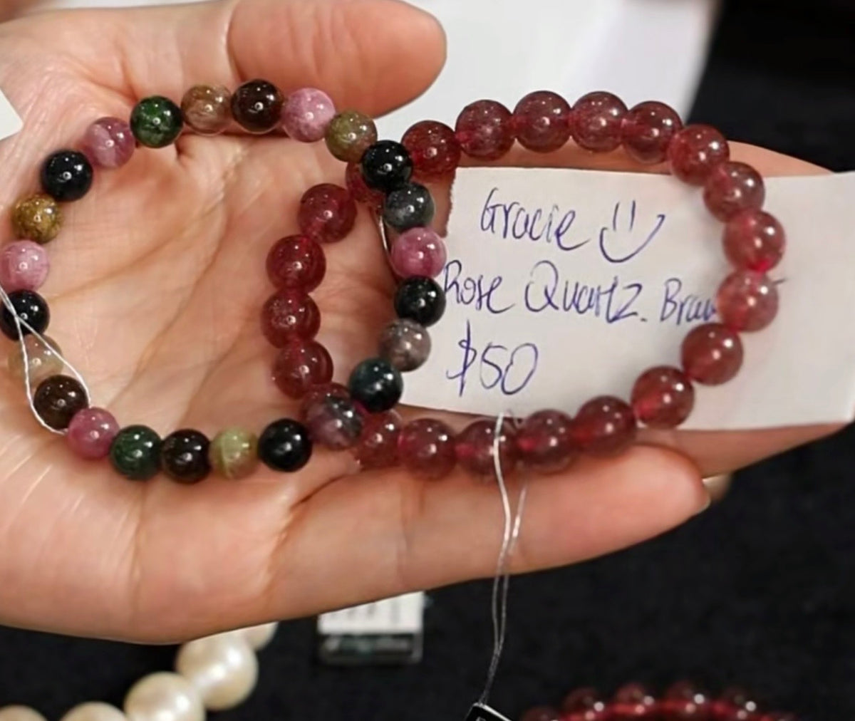 "Live" Natural Rose Quartz Bead Bracelet (10/01/26)