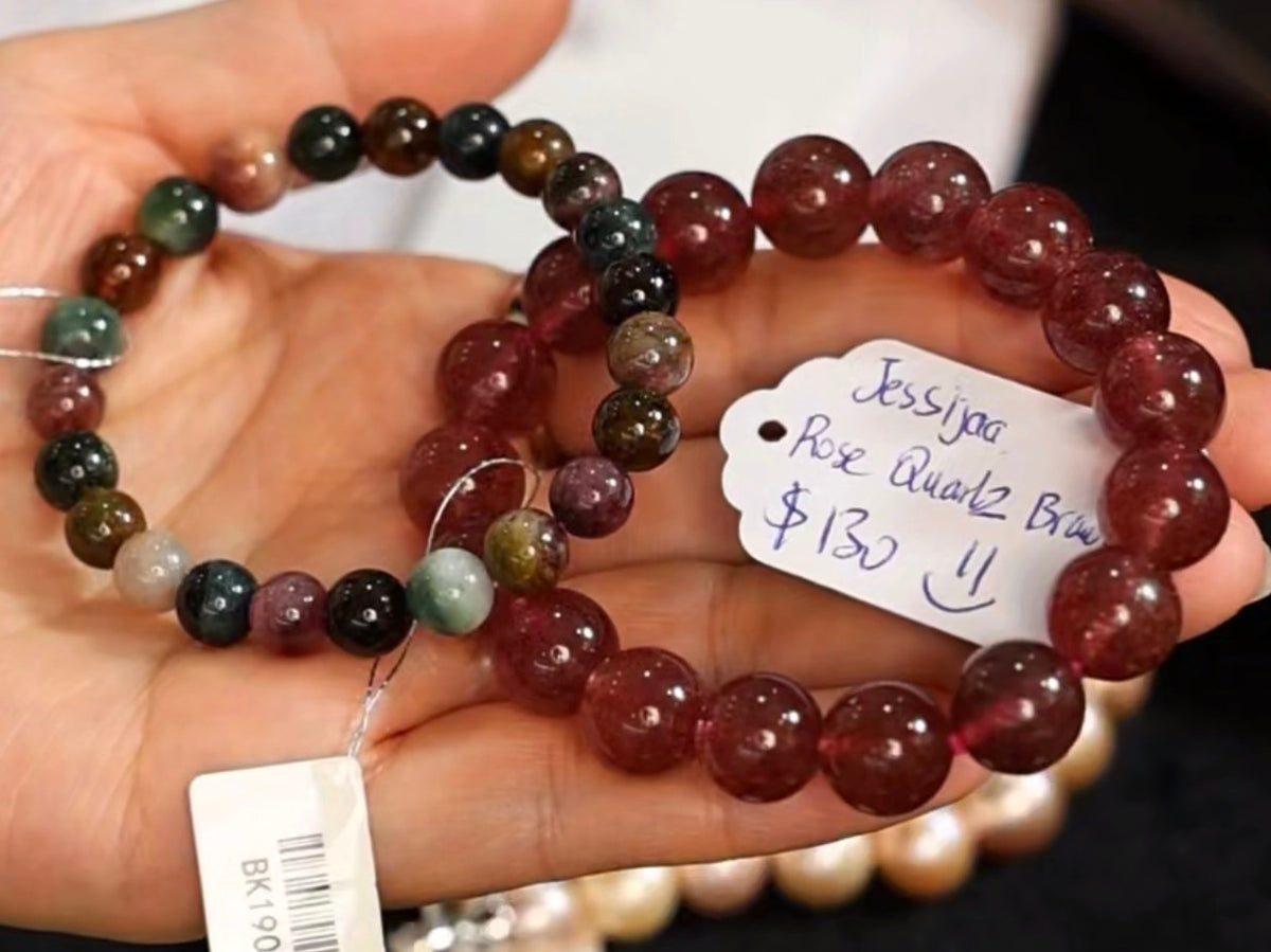 "Live" Natural Rose Quartz Bead Bracelet (10/01/26)