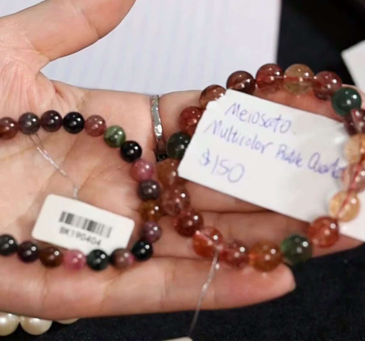 "Live" Natural Multicolored Quartz Bead Bracelet (10/01/26)