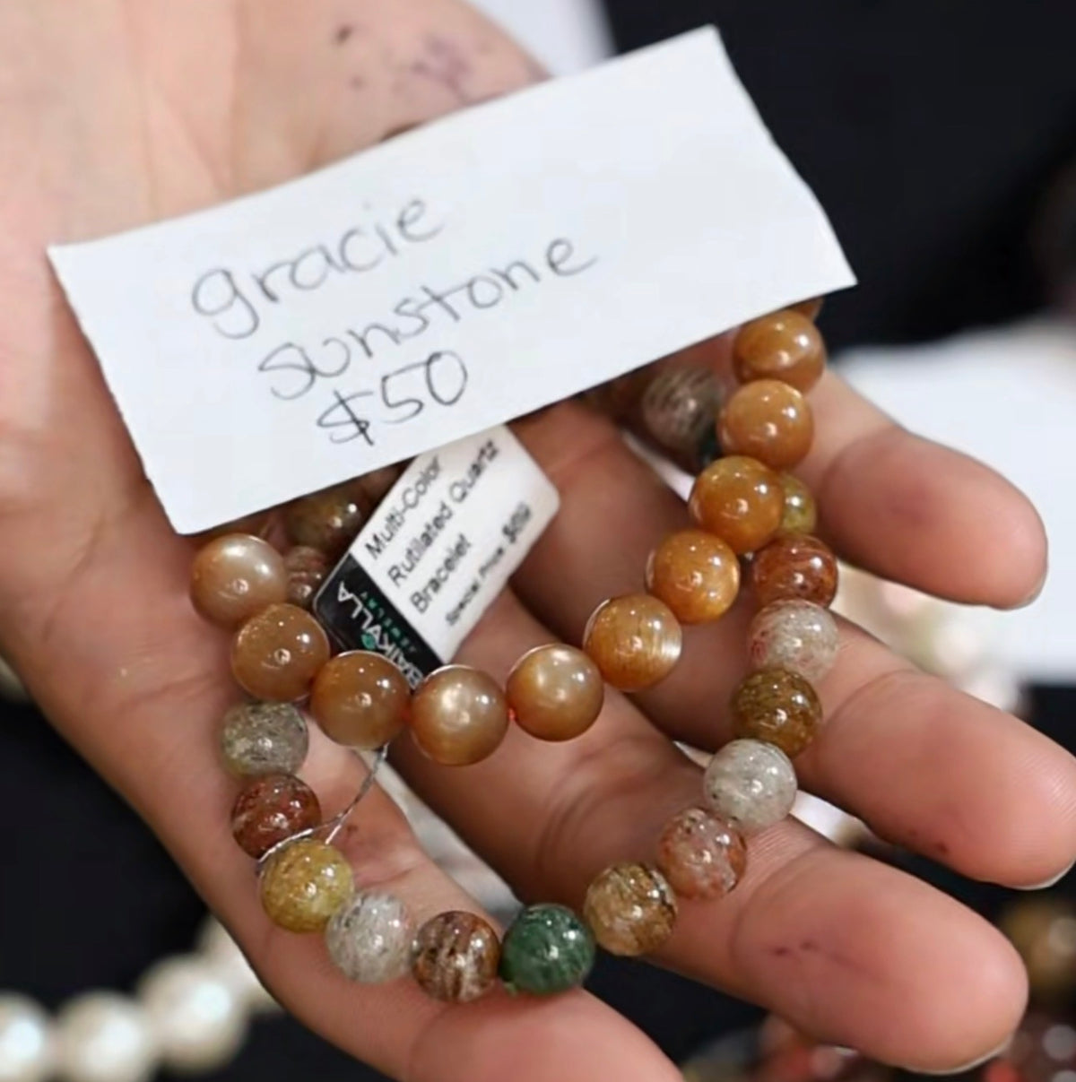 "Live" Natural Oregon Sunstone Bead Bracelet (10/01/26)