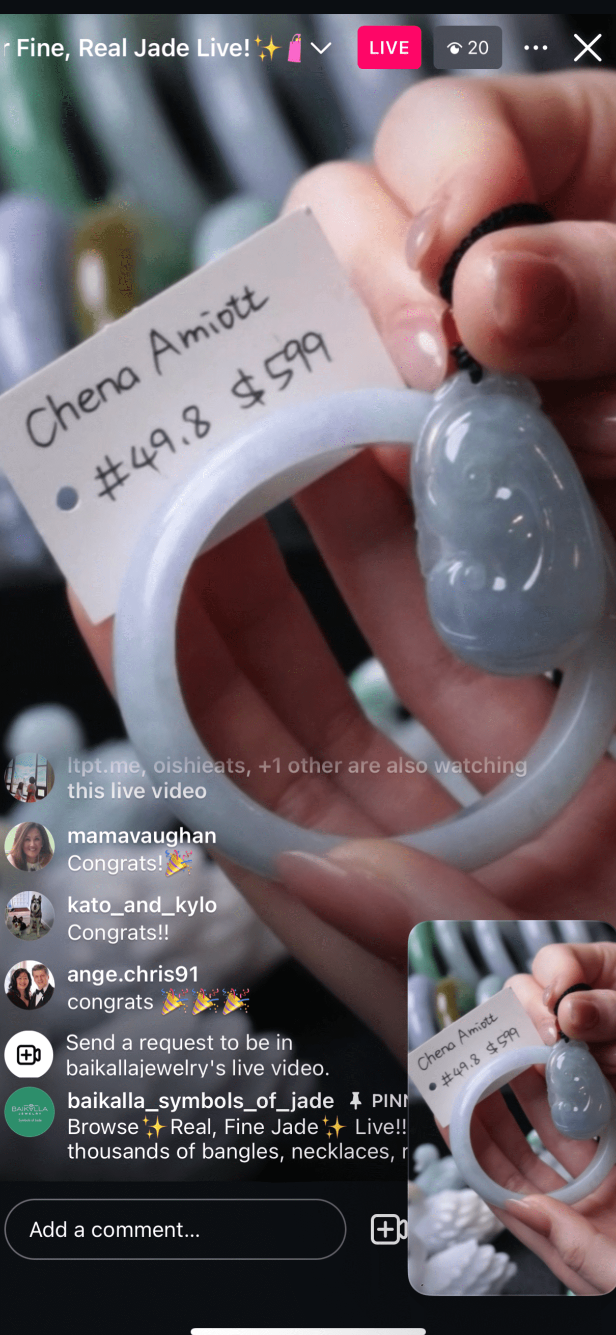 Baikalla TT Live "Natural Lavender Green Jadeite Jade Bangle" (Live Pick) (01/02/25)