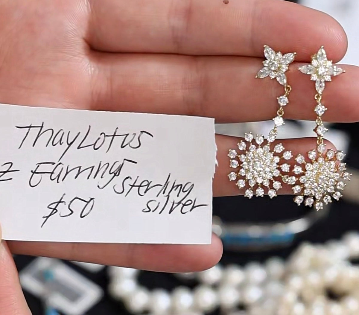 "Live" CZ Gold Plated Sterling Silver and 18k Diamonds Earrings (10/01/26)