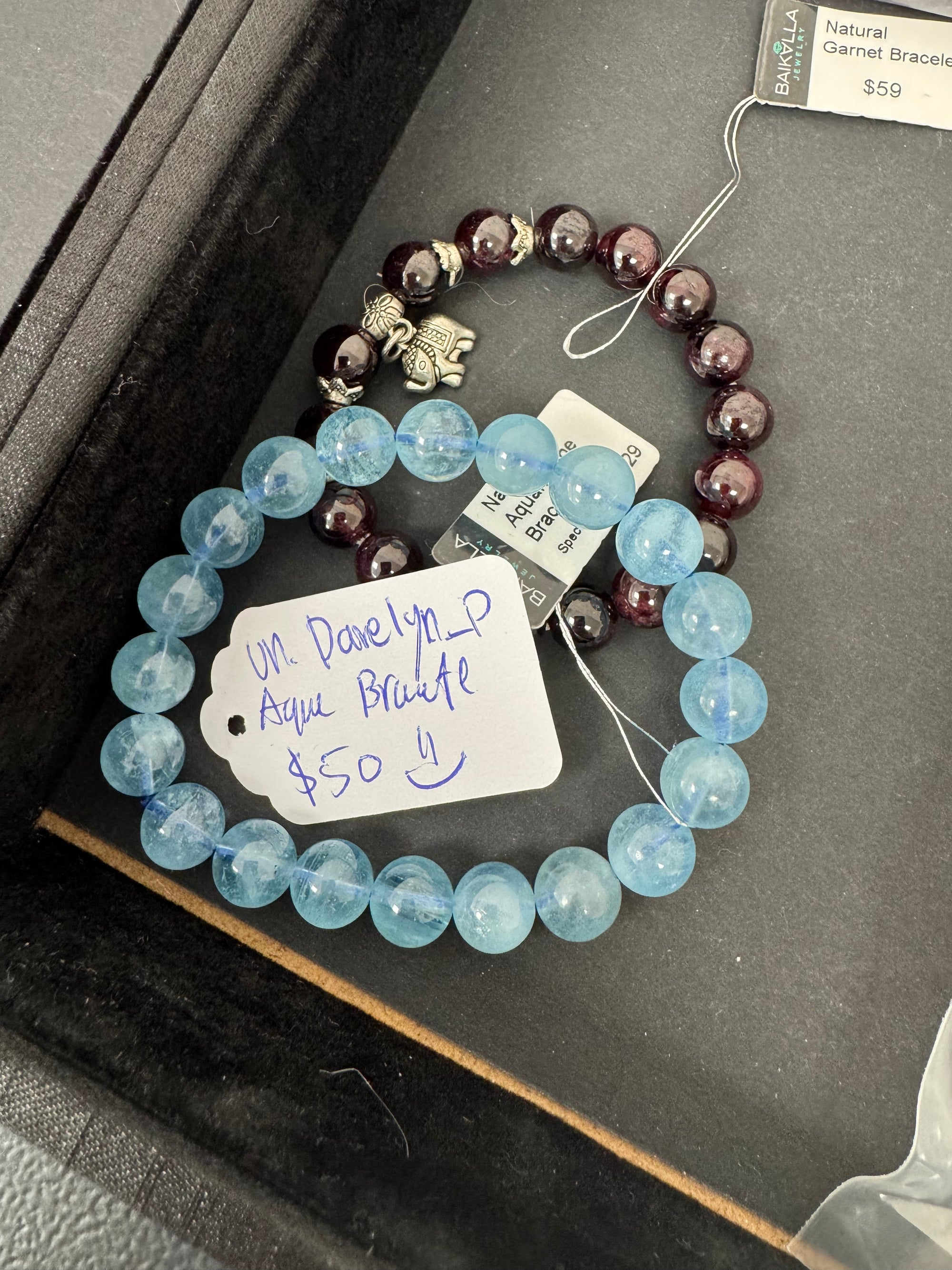 "Live" Natural Aquamarine Beaded Bracelet (10/01/26)