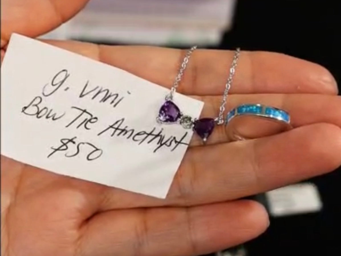 "Live" Sterling Silver Natural Amethyst Charm Necklace (10/03/26)