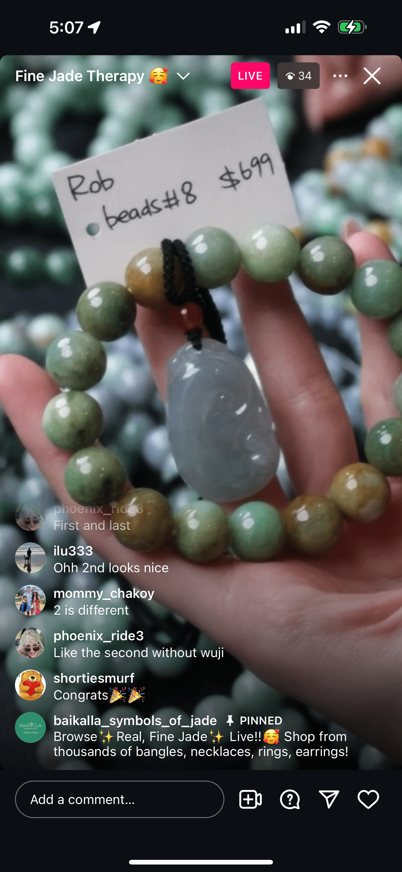 Baikalla IG Live "Multi Color Green & Brown Natural Jadeite Jade Bead Bracelet" (Live Pick) (01/04/25)
