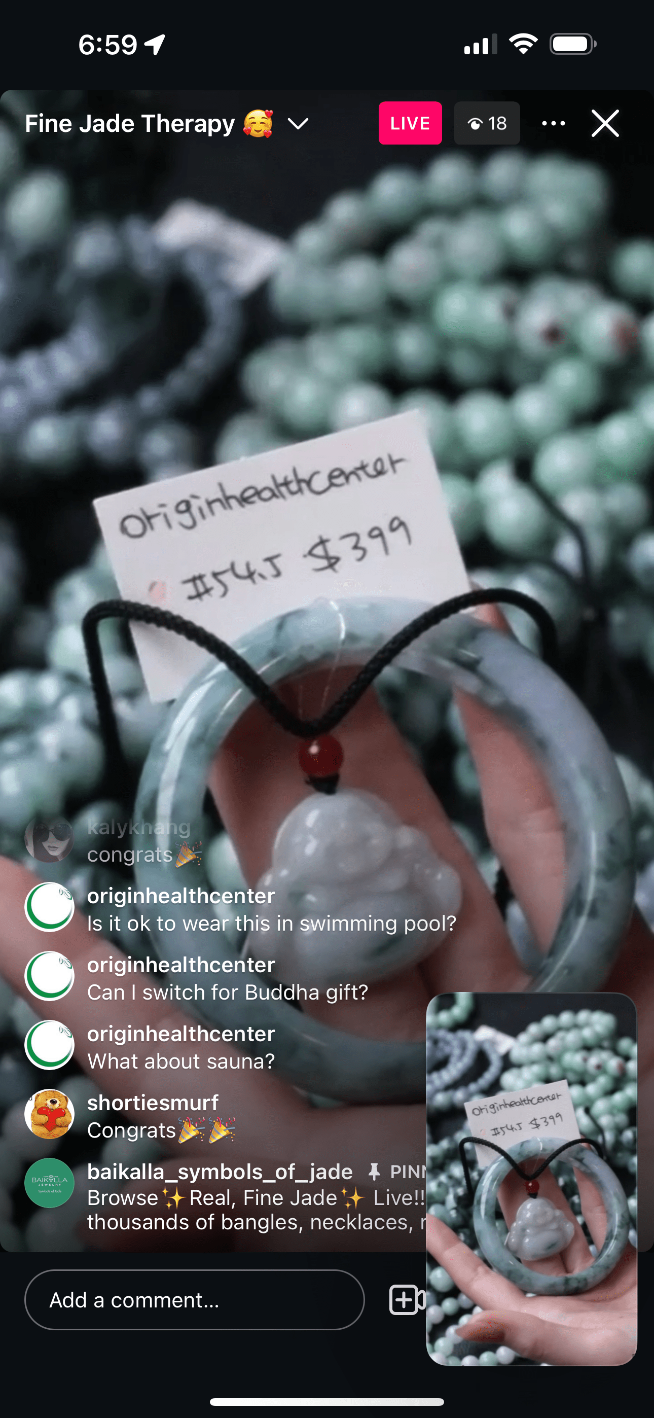 Baikalla IG Live "Blue Green Natural Jadeite Jade Bangle" (Live Pick) (01/04/25)