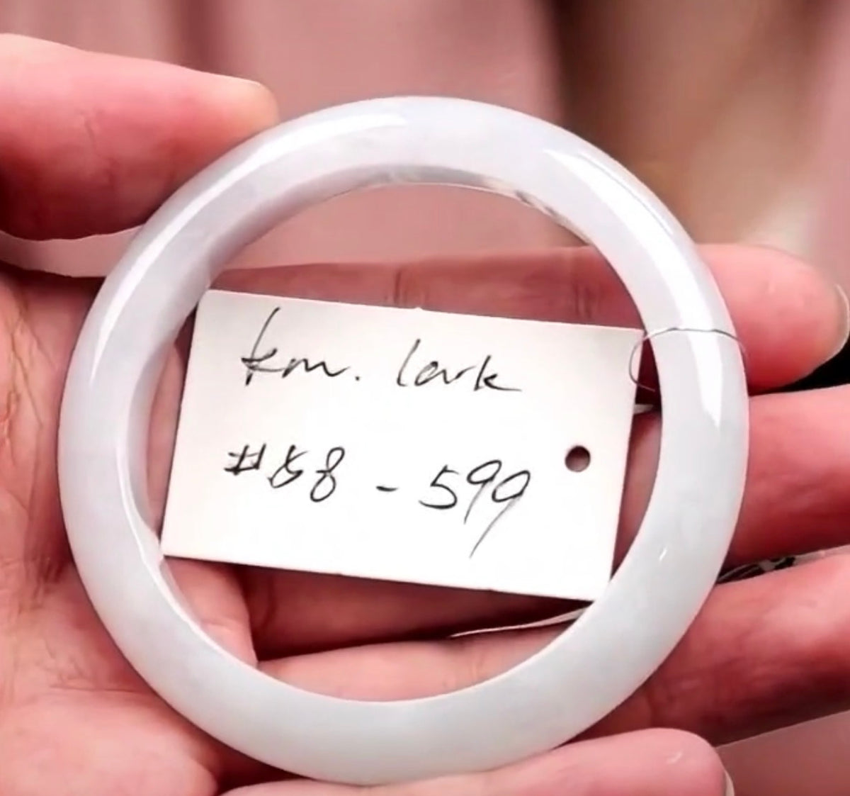 "Live" Natural Light Lavender Jadeite Jade Bangle (10/06/26)