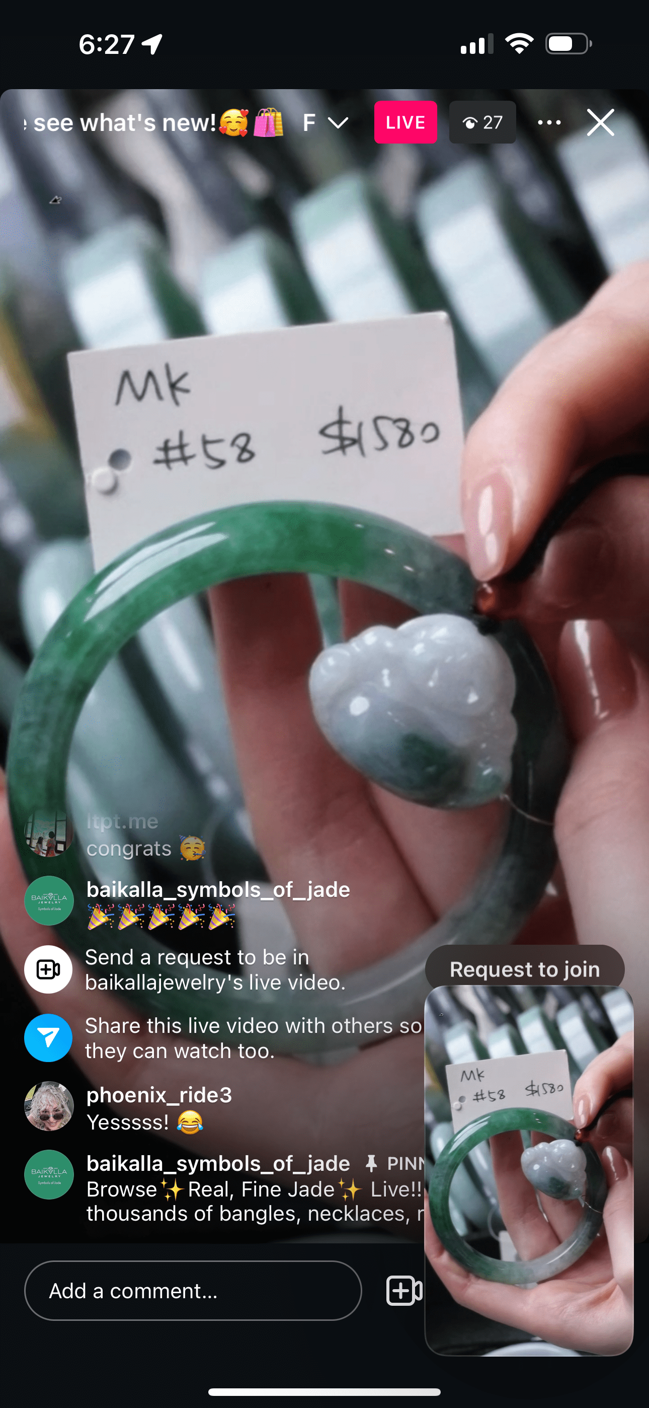 Baikalla TT Live "WuJi Spicy Green Natural Jadeite Jade Bangle " (Live Pick) (01/06/25)