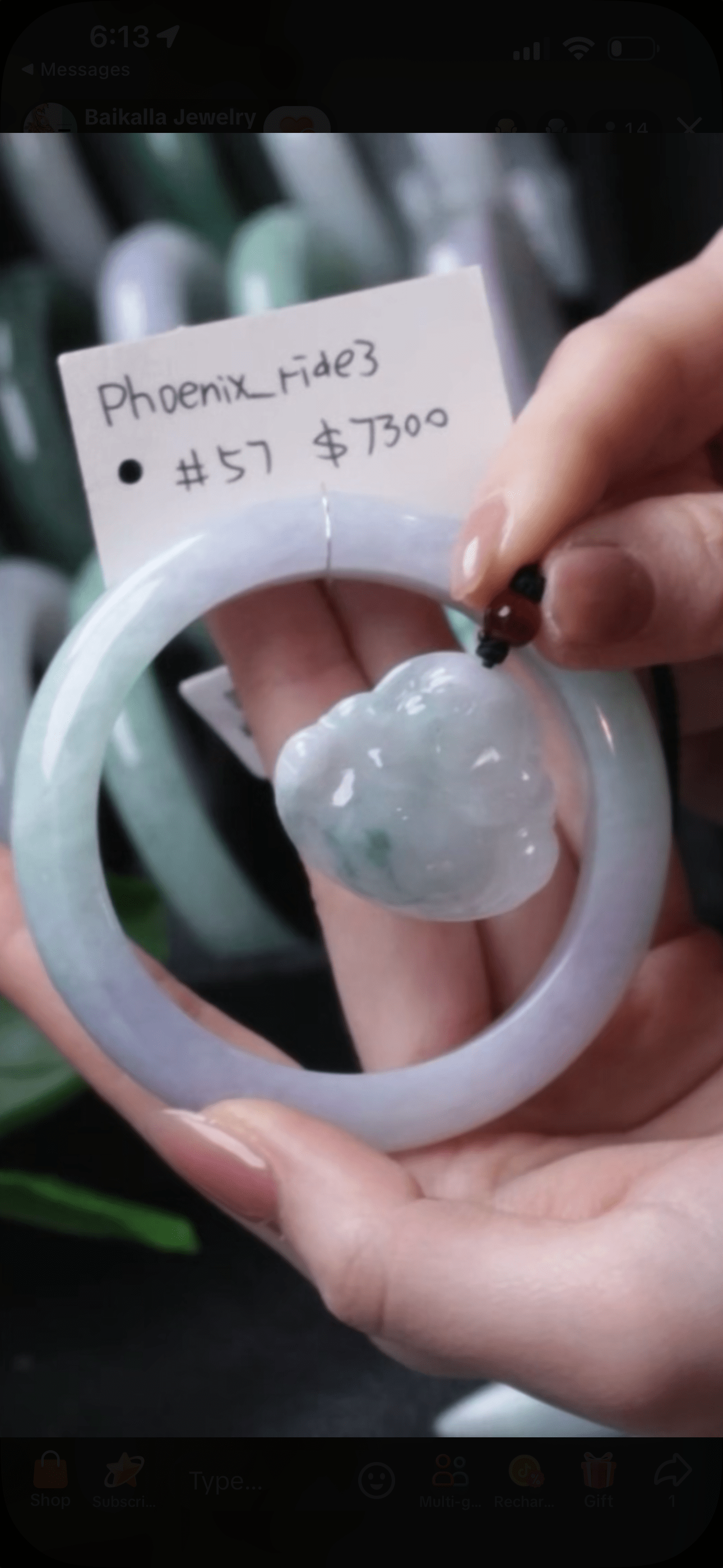 Baikalla IG Live "Lavender &amp; Green Natural Jadeite Jade Bangle" (Live Pick) (01/07/25)