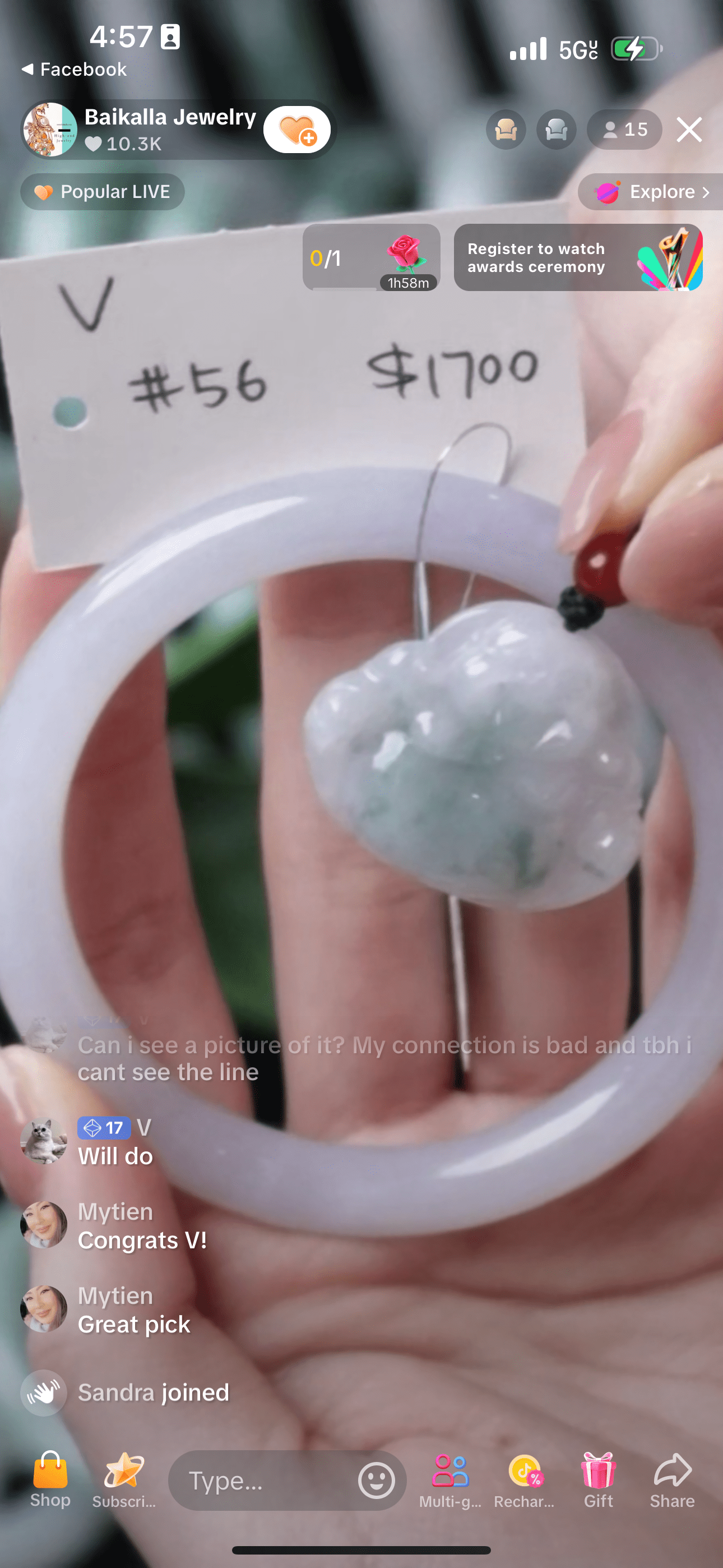 Baikalla IG Live "Light Lavender Natural Jadeite Jade Petite Bangle" (Live Pick) (01/08/25)