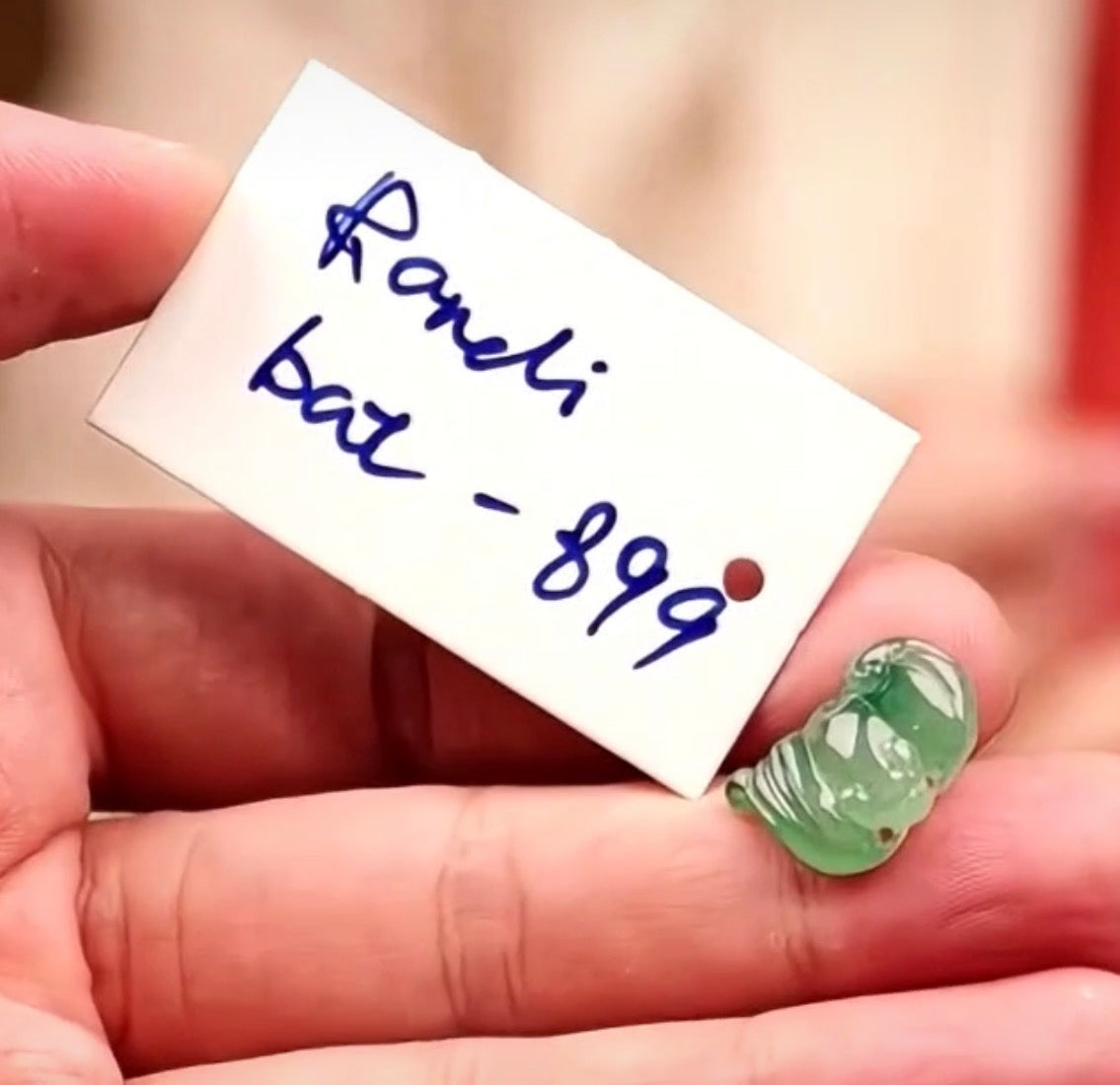 "Live" Natural Apple Green Bat Jadeite Jade Pendant (10/14/26)
