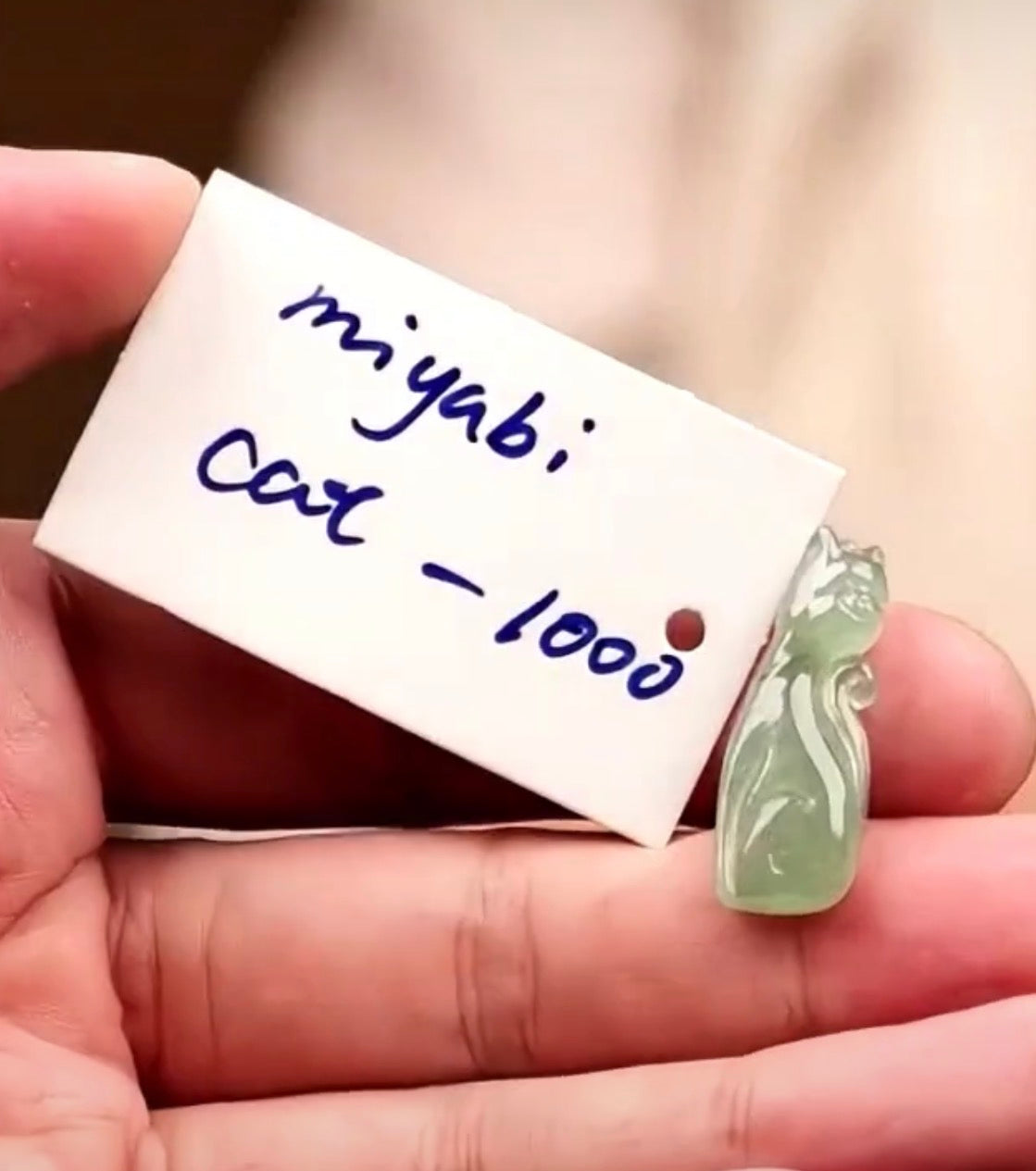 "Live" Icy Natural Light Oil Green Cat Jadeite Jade Pendant (10/14/26)