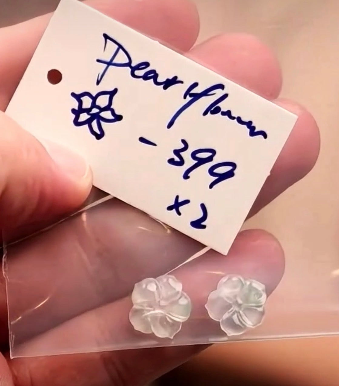 "Live" Icy Natural Moonlight W/ Green Flowers Flower Jadeite Jade Pendant (10/14/26)