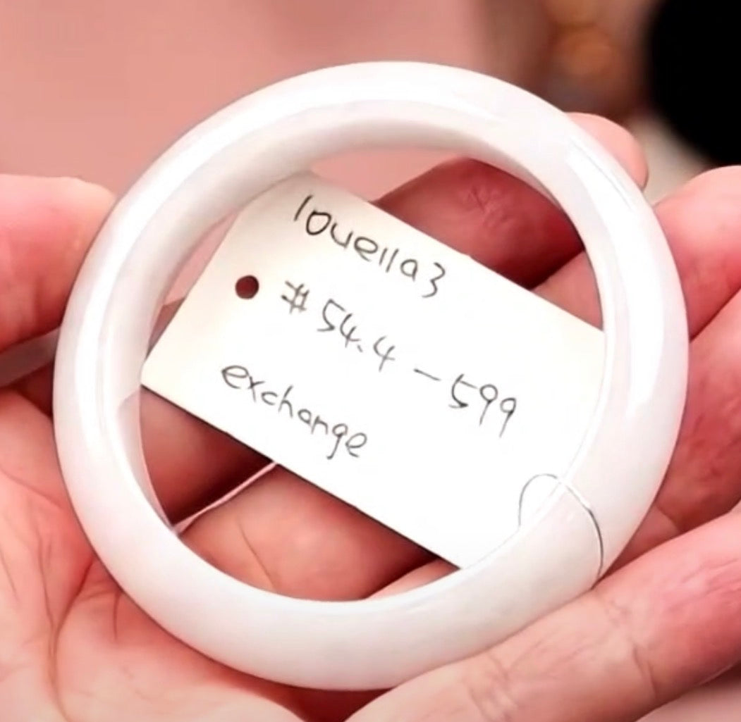 "Live" Natural Light Lavender Jadeite Jade Bangle (10/17/26)