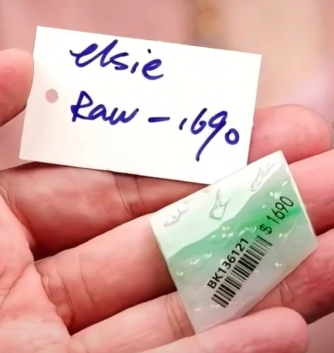 "Live" Icy Natural Vibrant Green W/ Moonlight Raw Jadeite Jade (10/26/26)