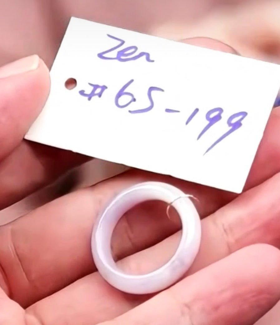 "Live" Natural Light Lavender Traditional Jadeite Jade Ring (10/29/26)
