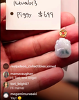 "Live" 18k Natural Light Lavender Blue Flower Jadeite Jade Piggie Pendant" (07/26/25)