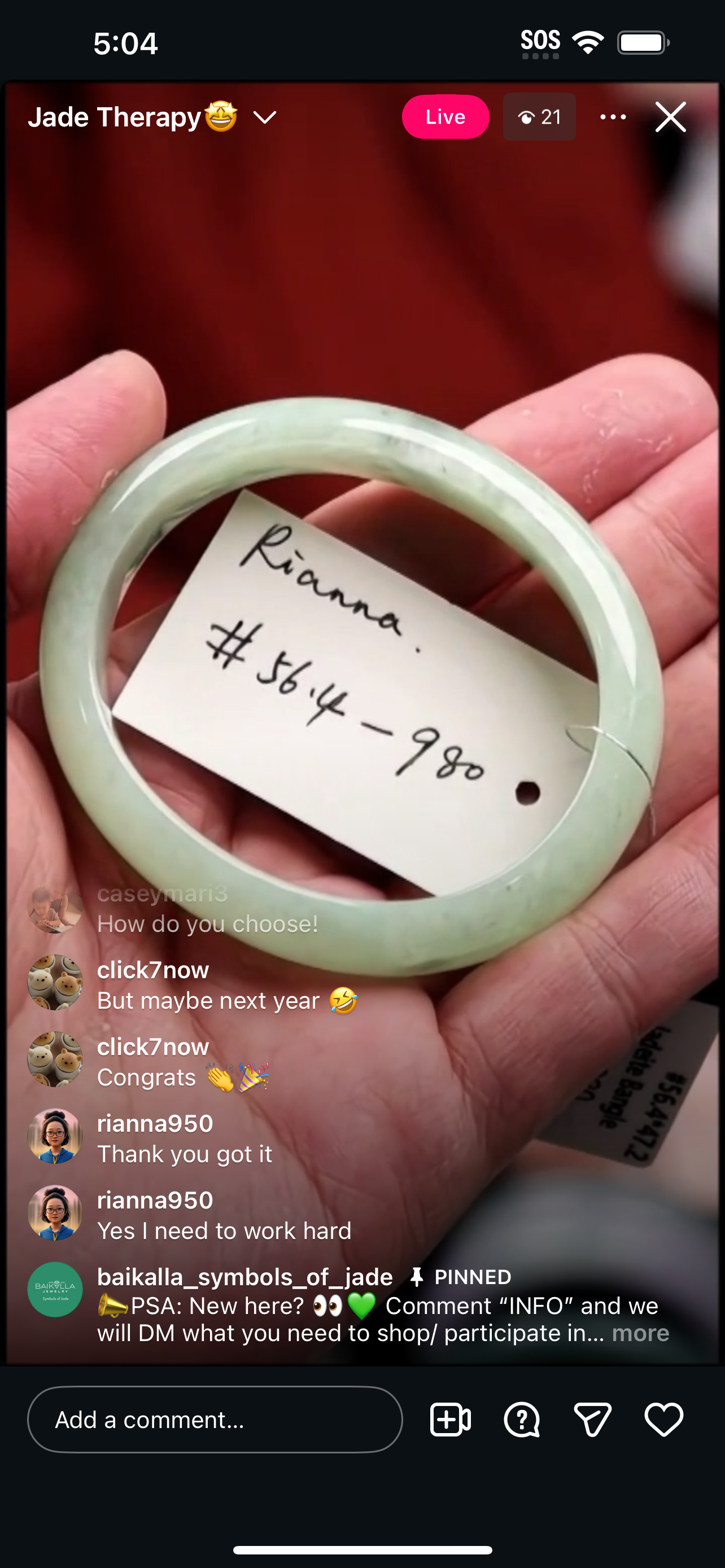 &quot;Live&quot; Light Green Comfort Fit Natural Jadeite Jade Oval Bangle (12/04/2025)