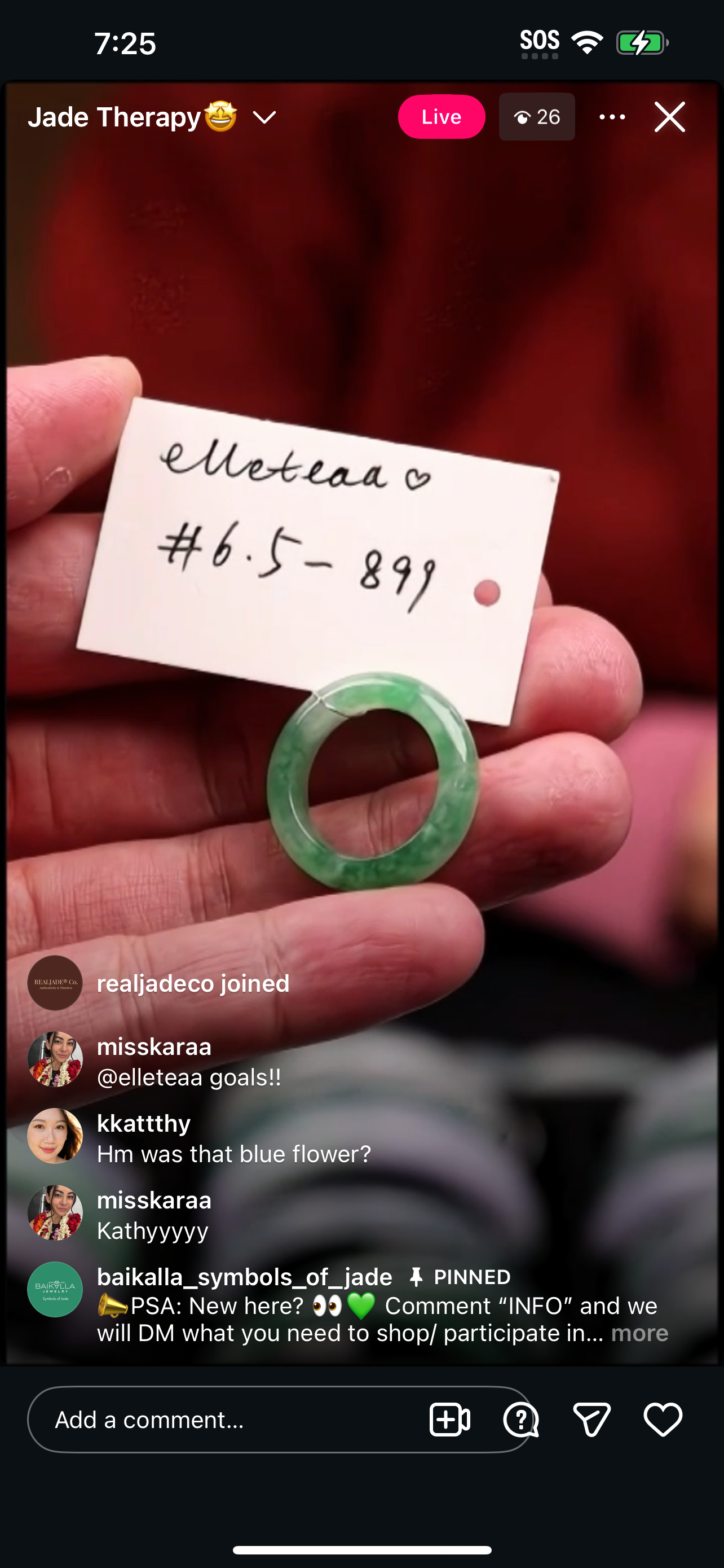 &quot;Live&quot; Vibrant Green Natural Jadeite Jade Finger Bangle (12/04/2025)