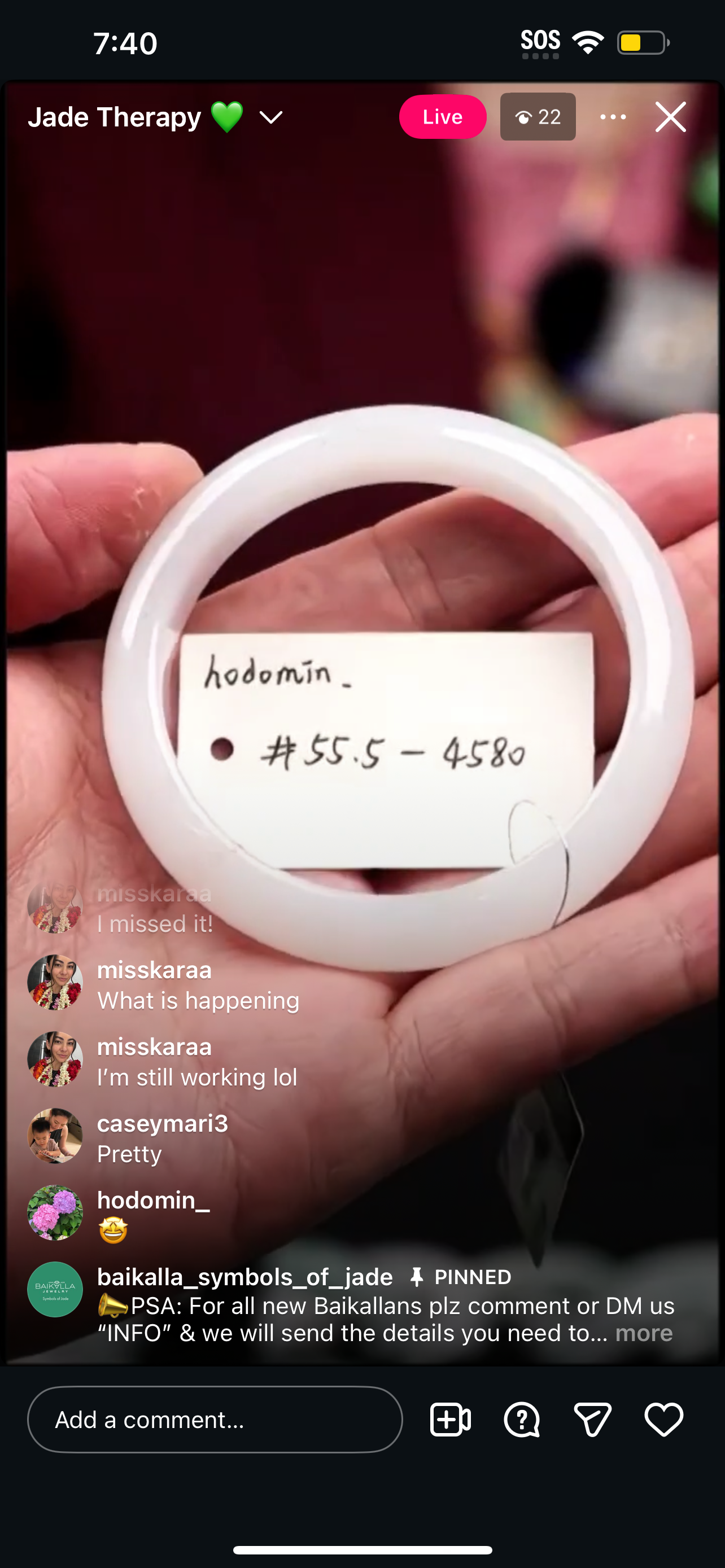 &quot;Live&quot; Icy Moonlight Natural Jadeite Jade Bangle (12/09/2025)