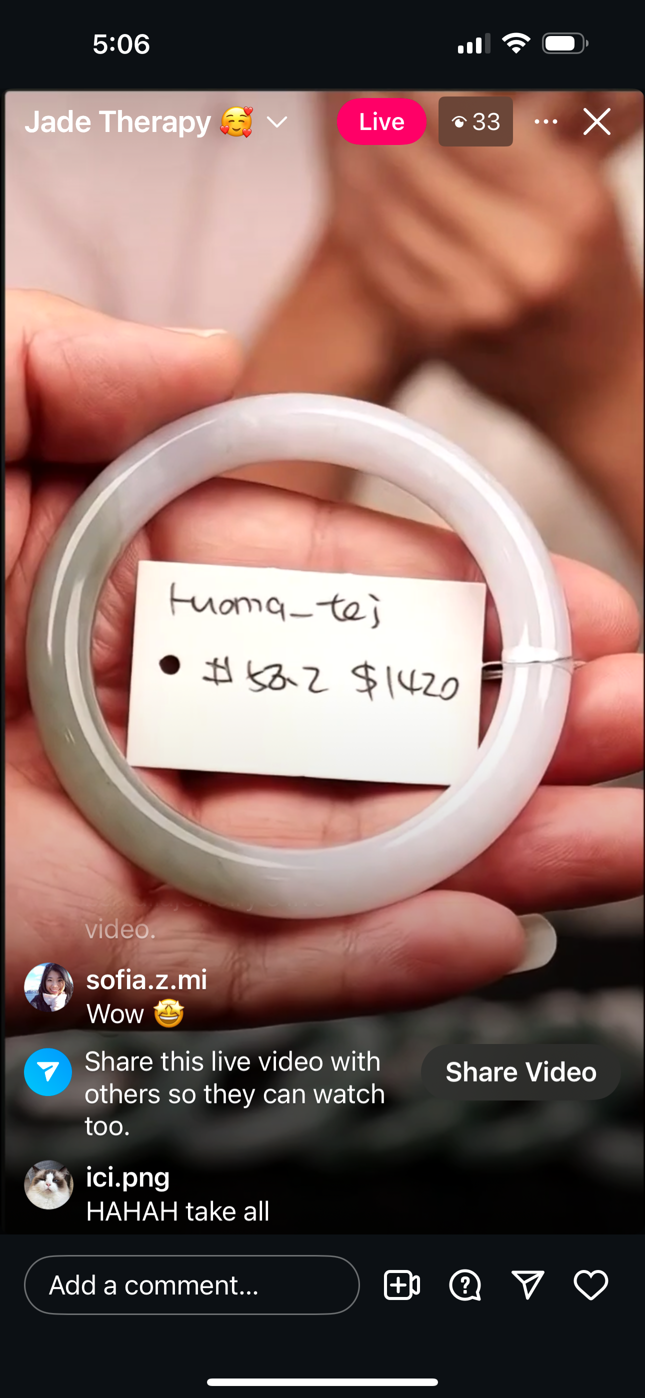 "Live" Natural Green/ Yellow Tone Jadeite Jade Traditional Round Bangle" (08/06/25)