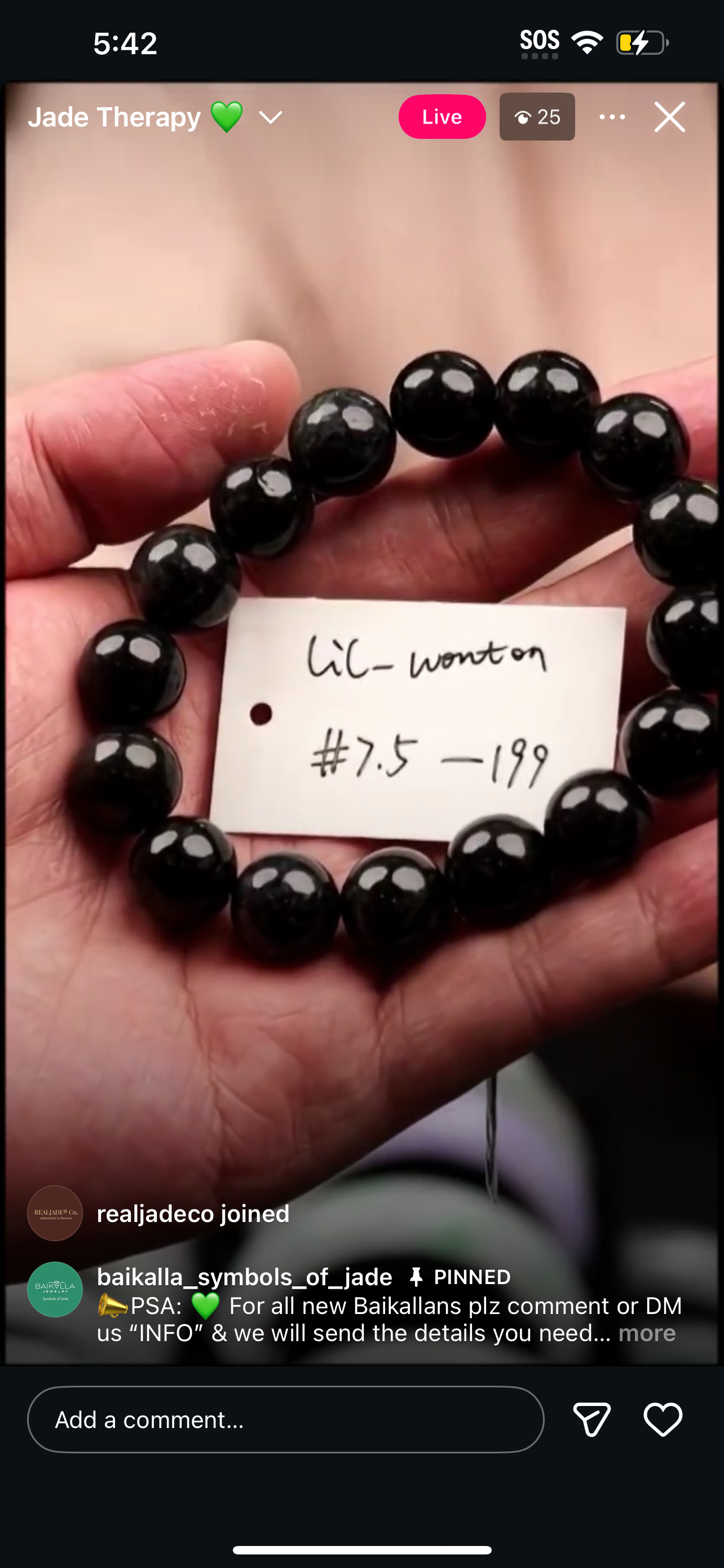 &quot;Live&quot; Wuji Natural Jadeite Jade Bead Bracelet (12/10/2025)