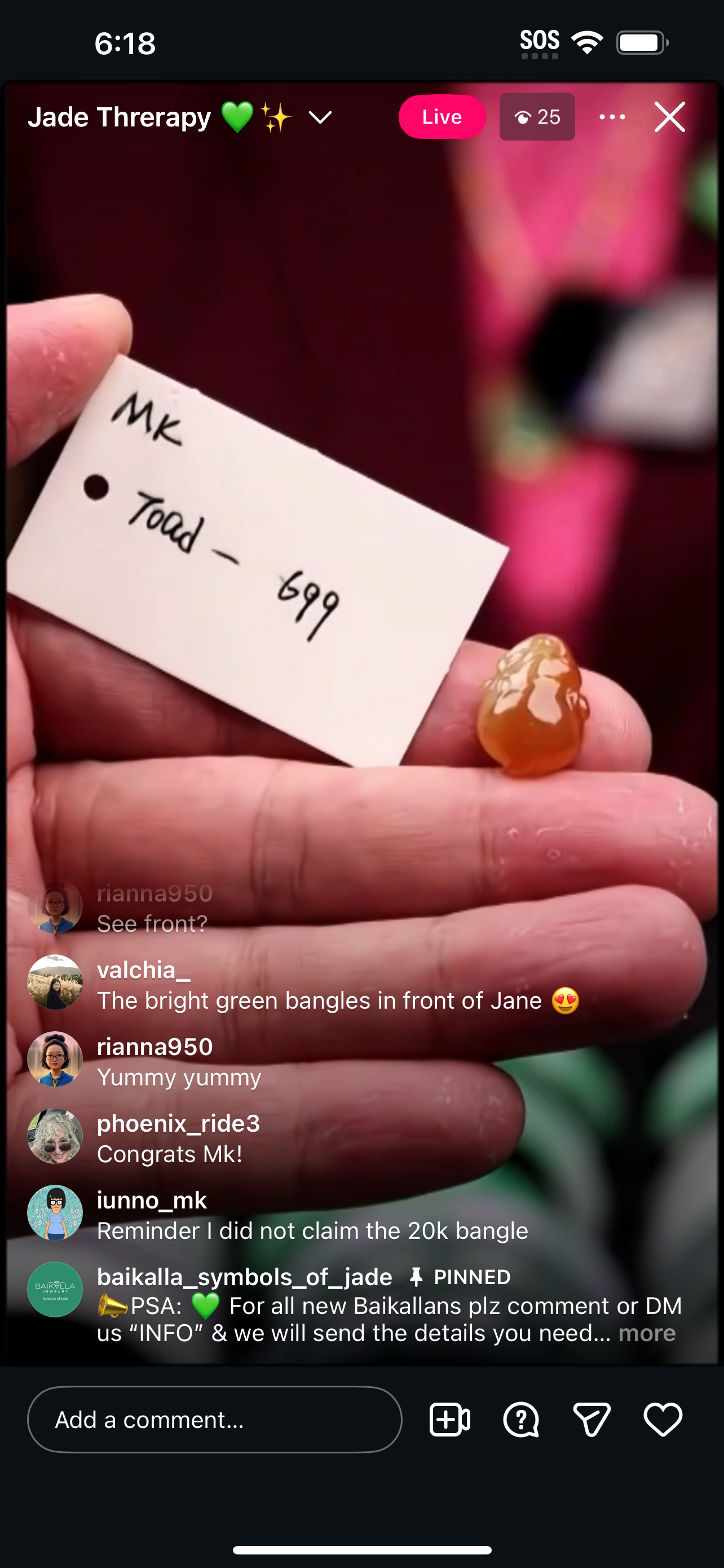 "Live" Honey Red Natural Jadeite Jade Toad (12/11/2025)