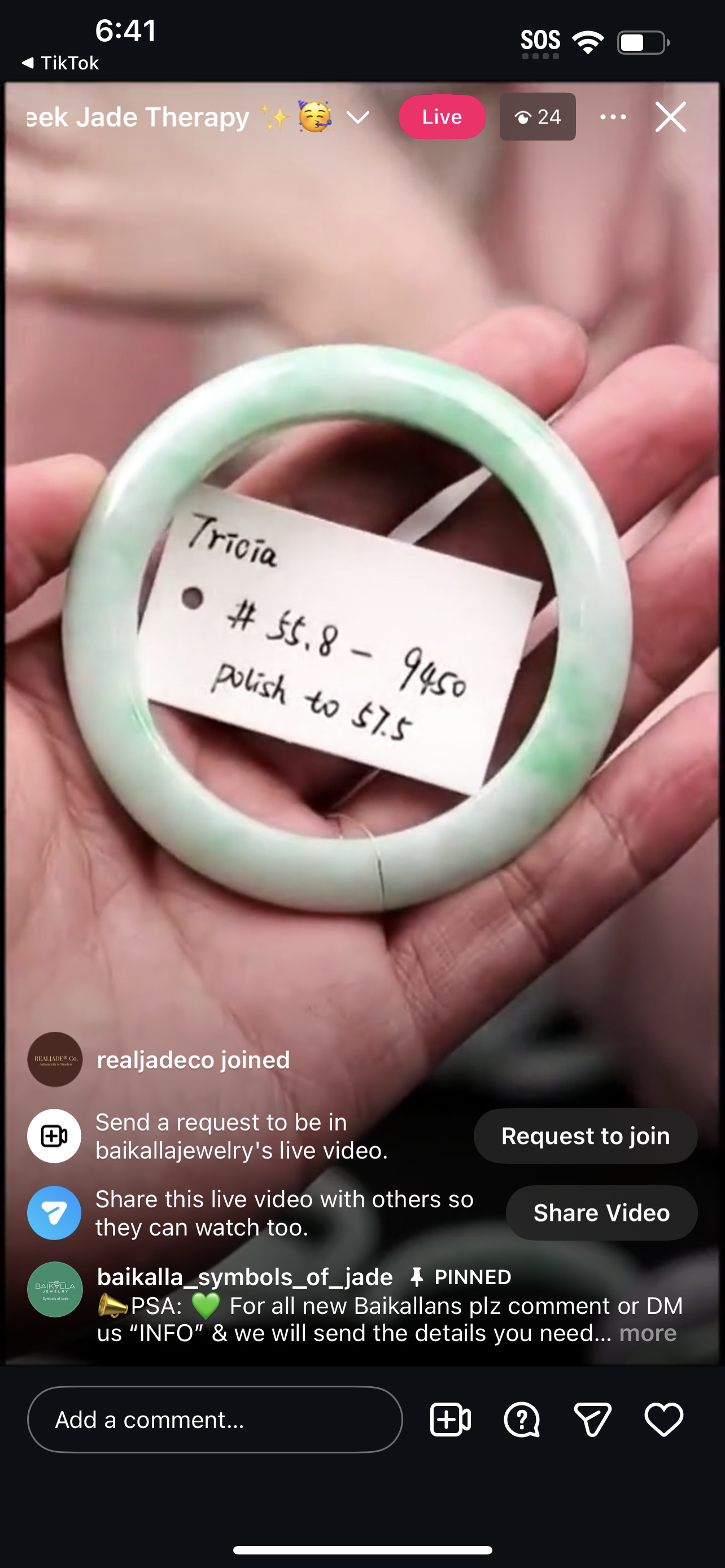 Live Light Apple Green Natural Jadeite Jade Bangle (1/7/26)