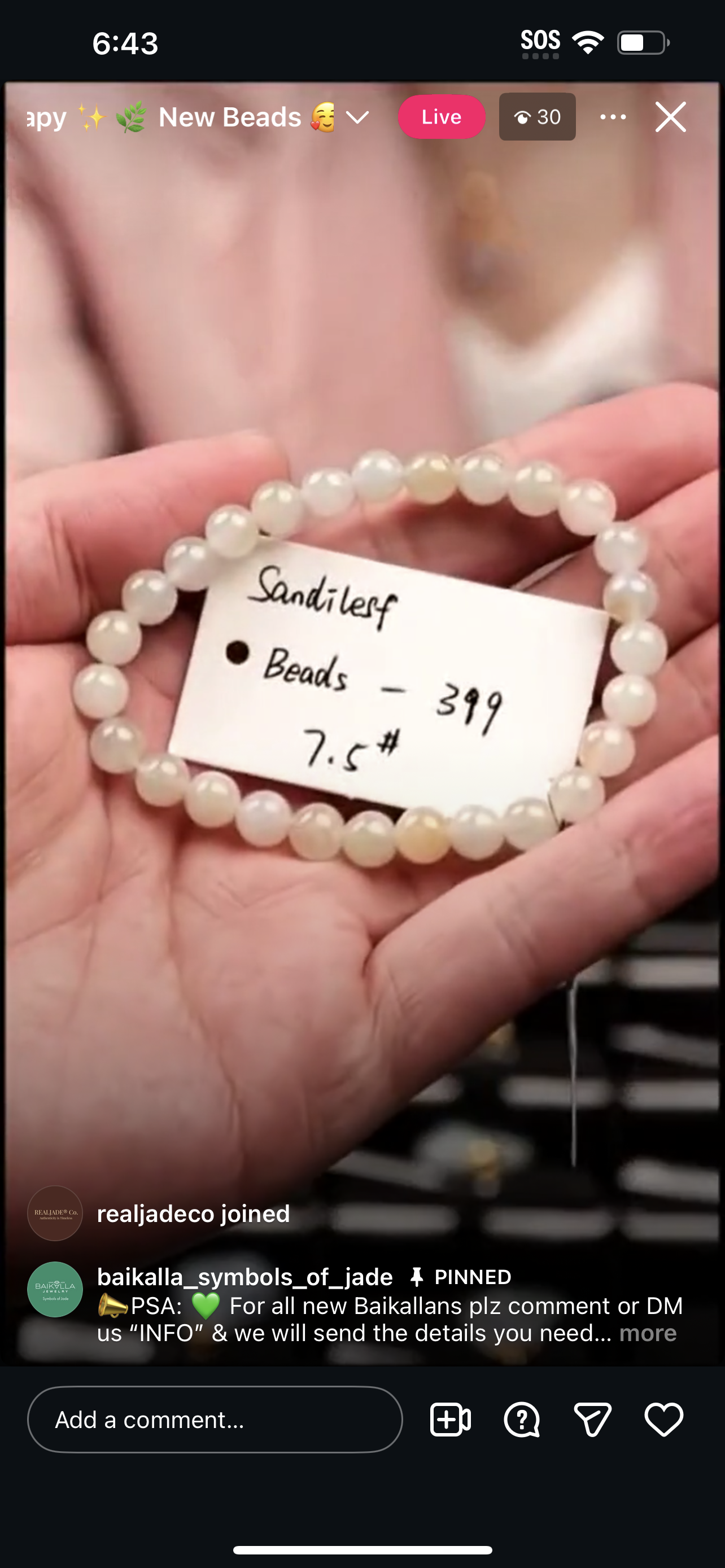 Live Light Yellow Natural Jadeite Jade Bead Bracelet (1/15/26)