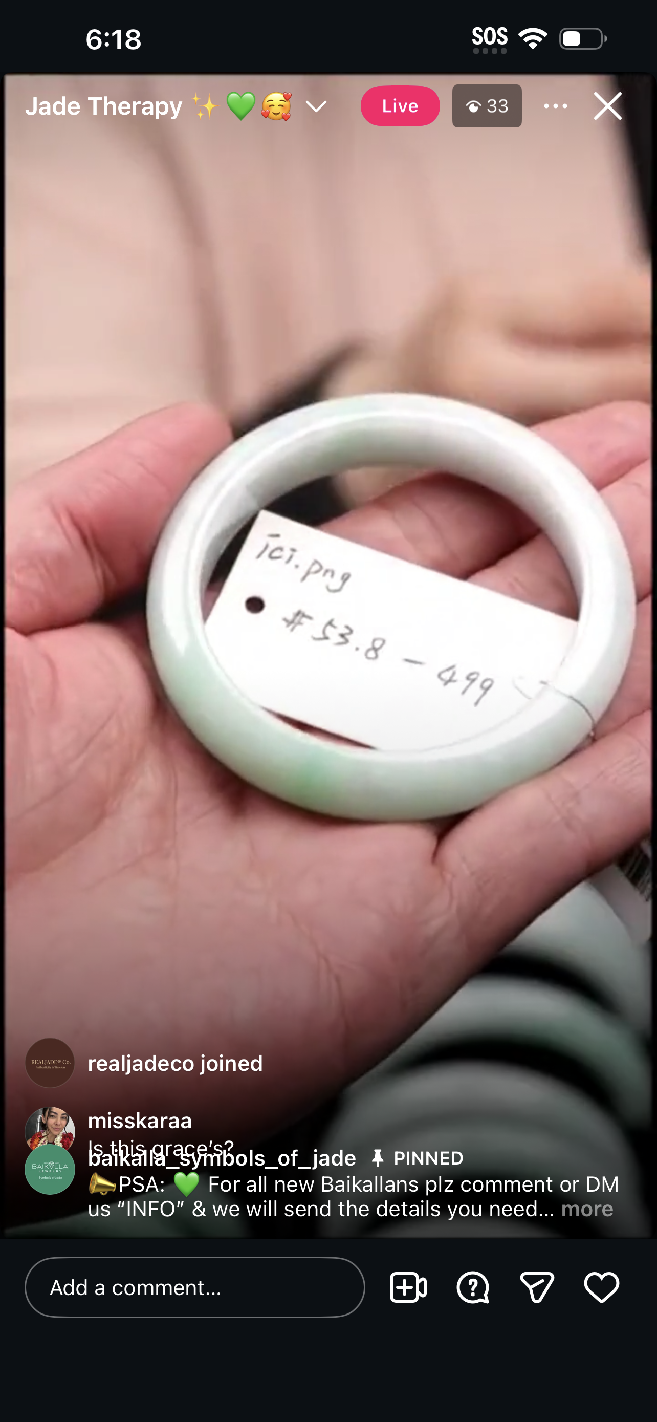 Live BDQ Natural Jadeite Jade Bangle (1/19/26)