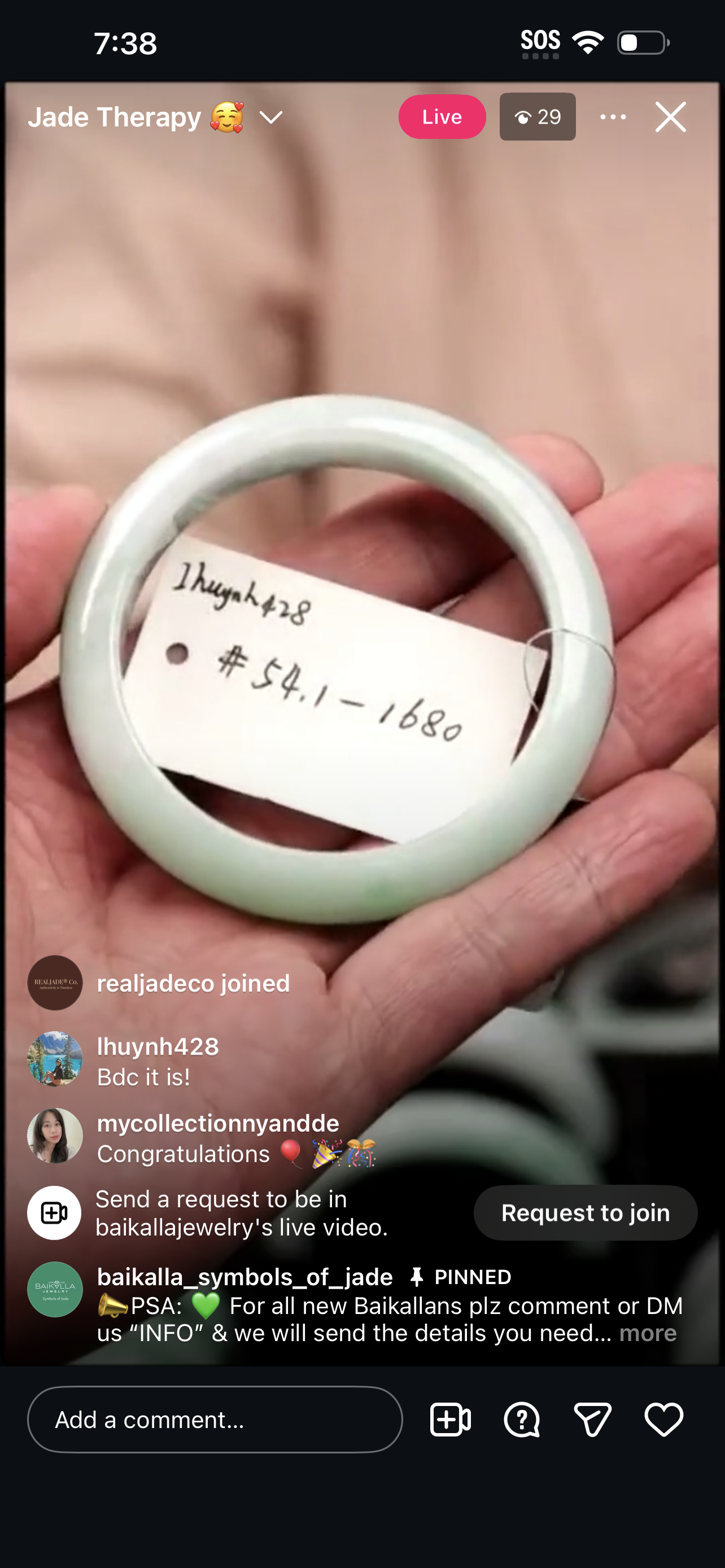 Live BDC Natural Jadeite Jade Bangle (1/19/26)
