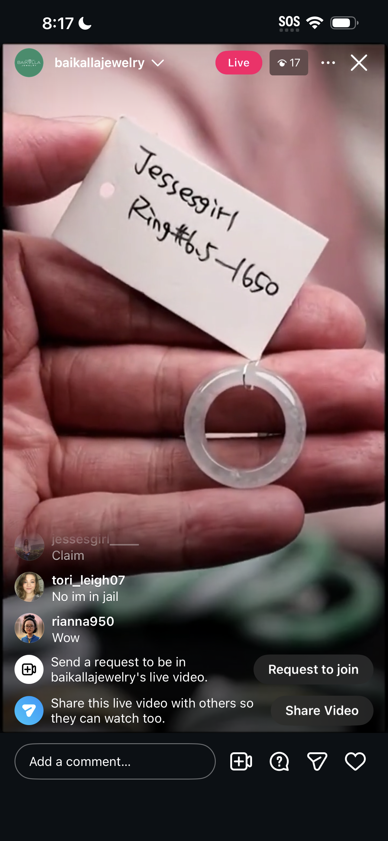 Live Light Icy Lavender Natural Jadeite Jade Finger Bangle (01/24/26)