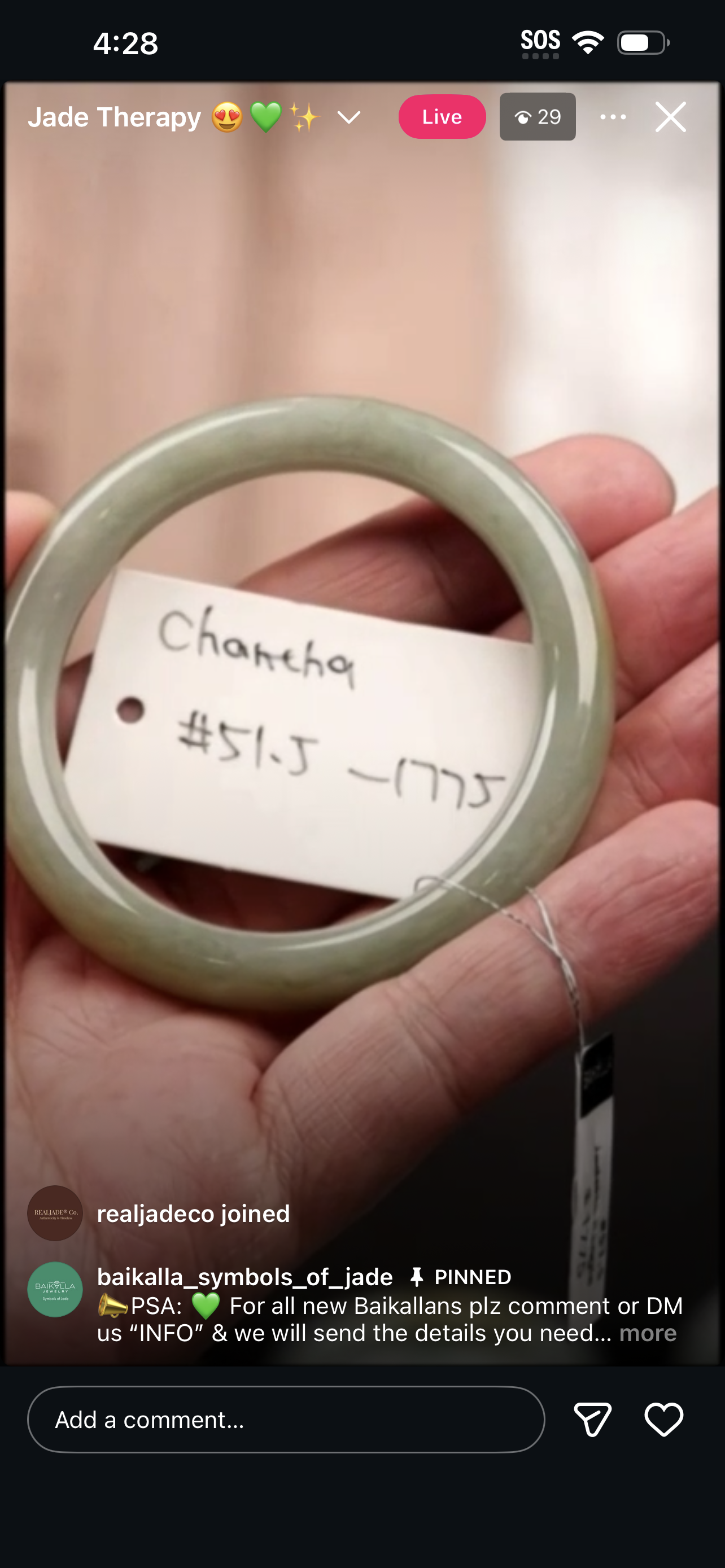 Live Green Base &amp; Hazel Honey Natural Jadeite Jade Traditional Bangle (01/26/26)