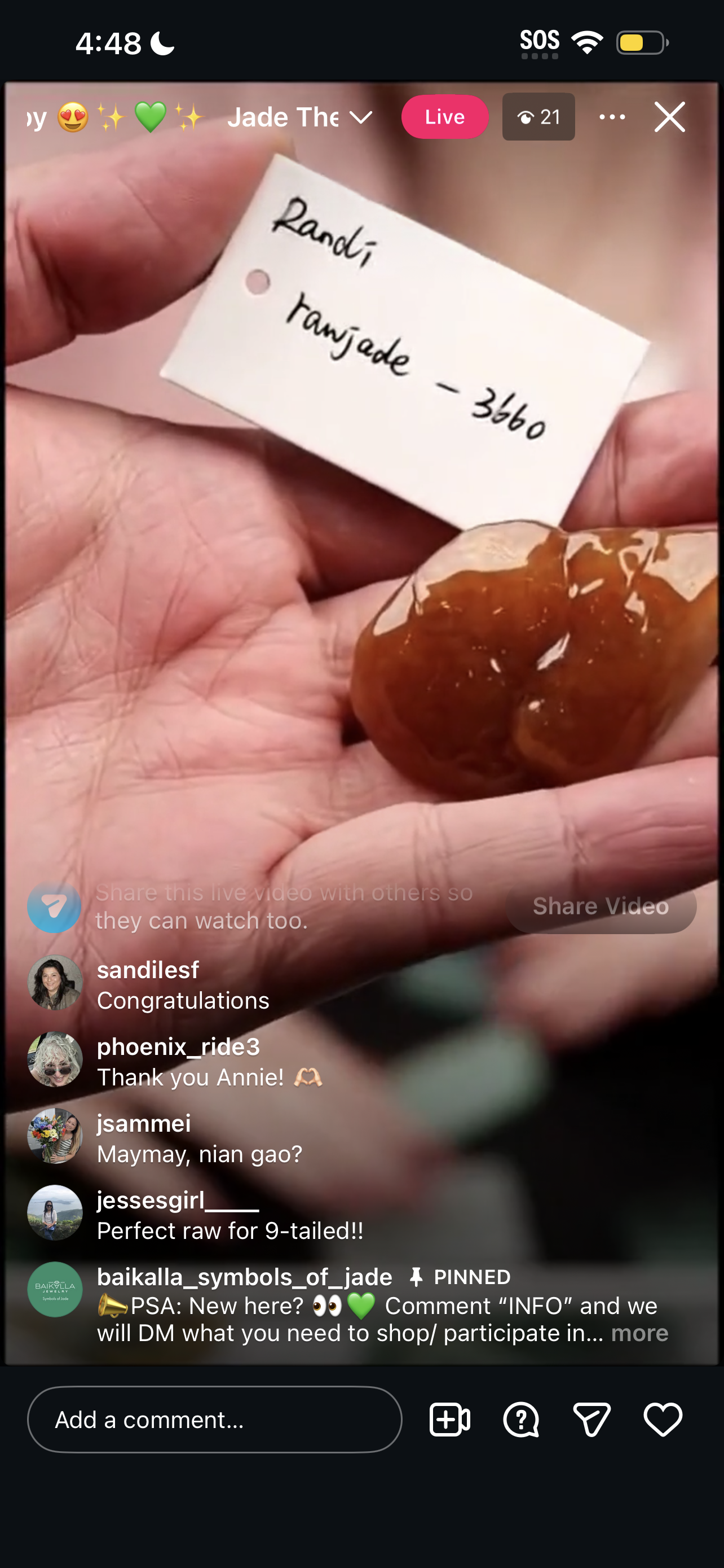 Live Red Natural Jadeite Raw Jade (01/26/26)