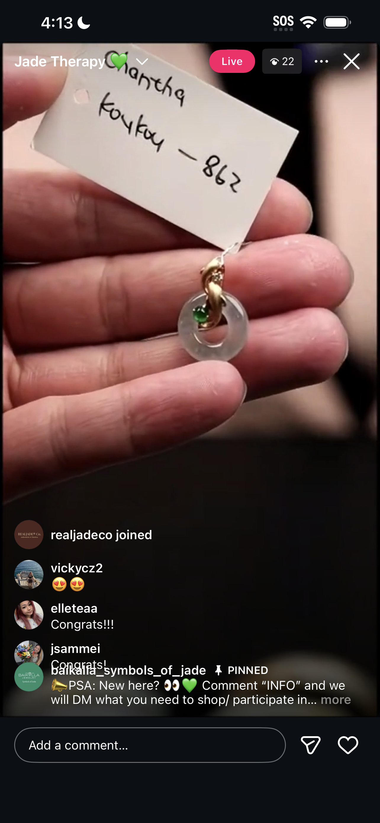 Live Natural Jadeite Jade Koukou (01/31/26)
