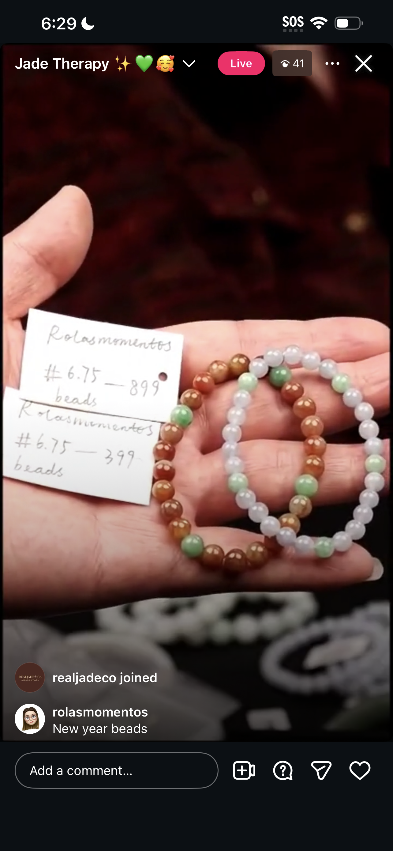 "Live" Natural Light Lavender Jadeite Jade Bead Bracelet (02/18/26)