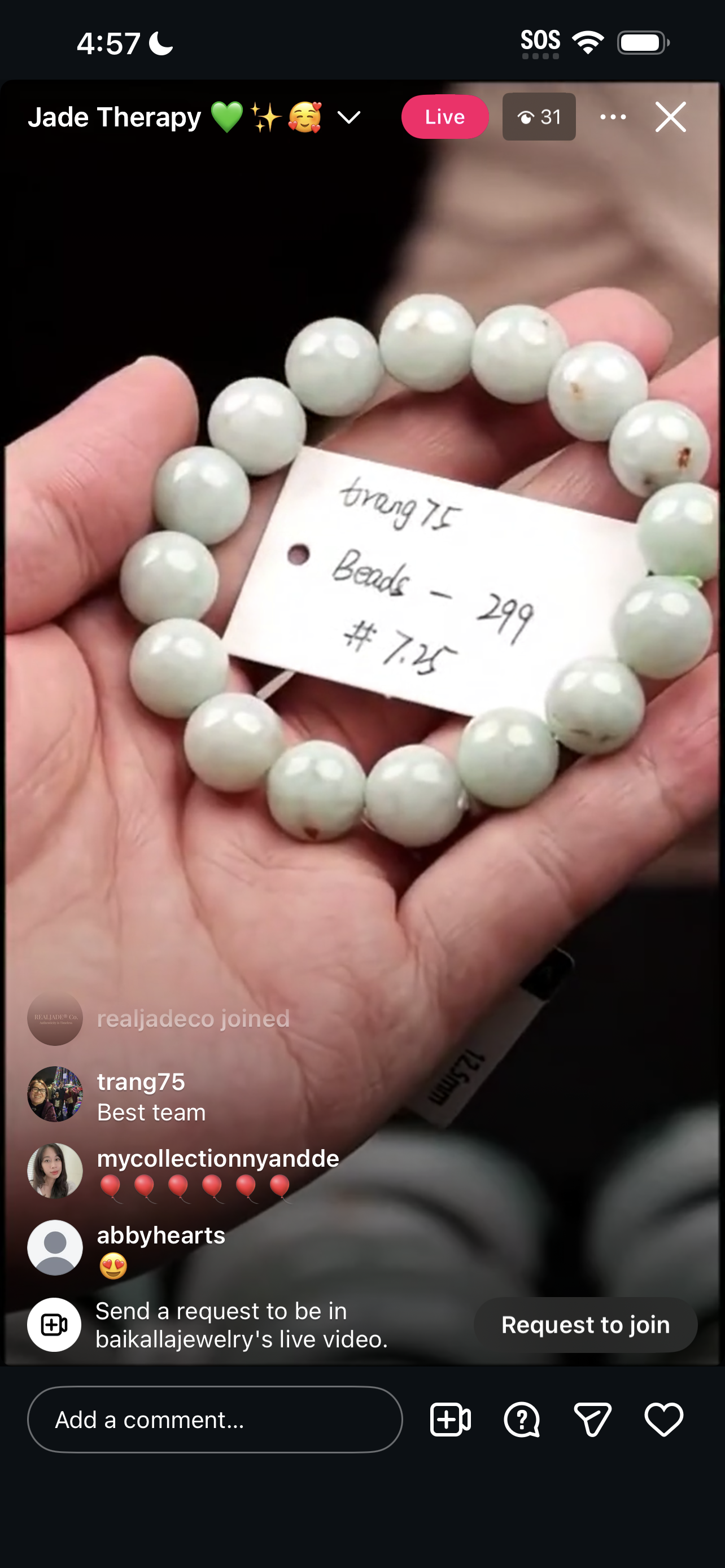 "Live" Natural Light Apple Green W/ Sajin "Gold Dust" Jadeite Jade Bead Bracelet (02/21/26)