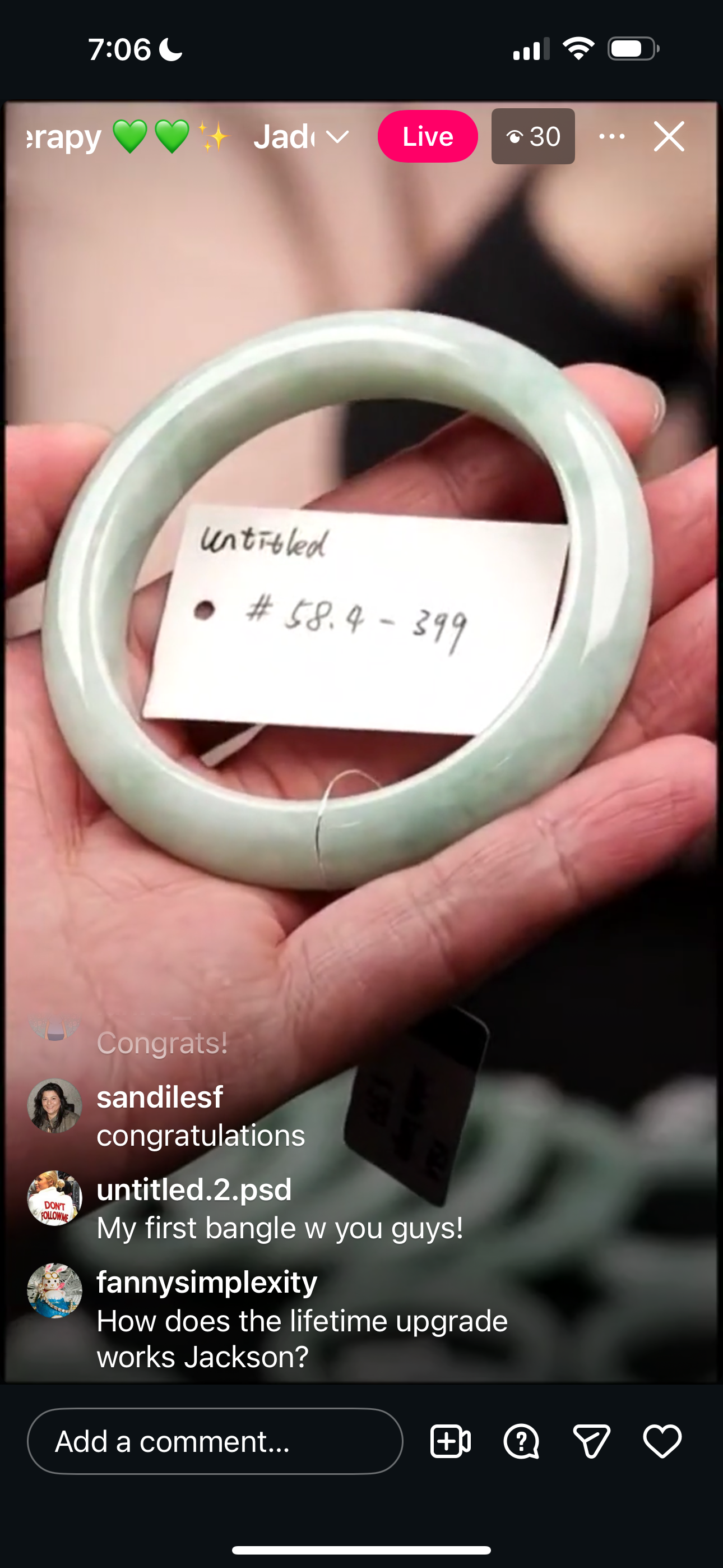 Live Light Apple Green Natural Jadeite Jade Bangle (1/12/26)