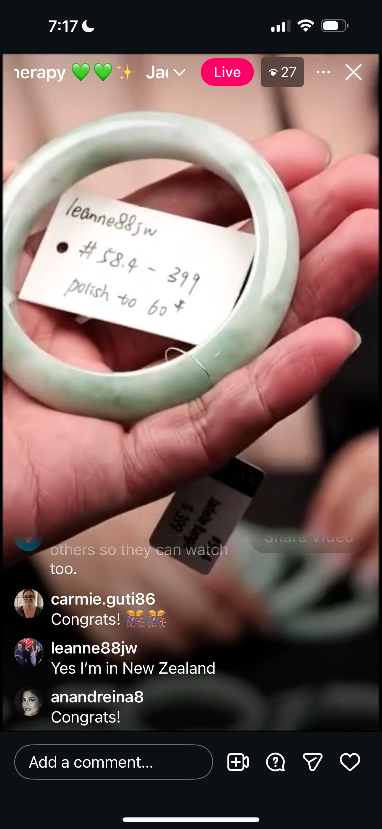 Live Light Apple Green Natural Jadeite Jade Bangle (1/12/26)