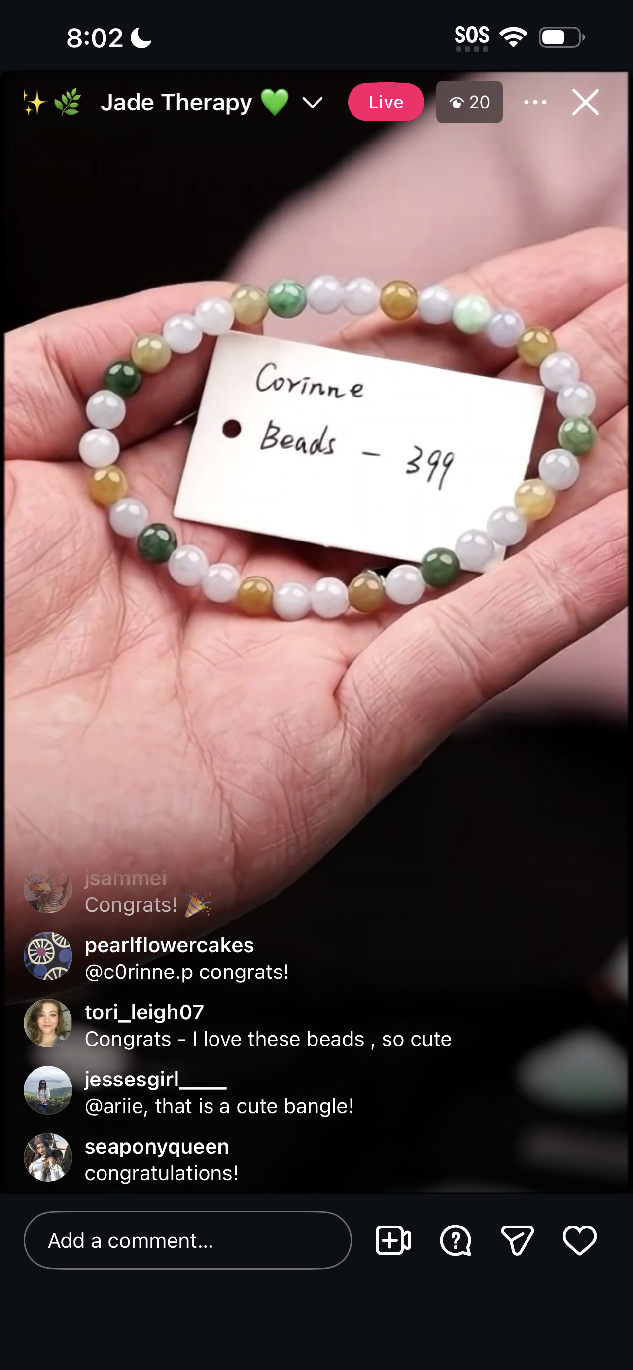 "Live" Natural Multi-Color Jadeite Jade Bead Bracelet (03/11/26)