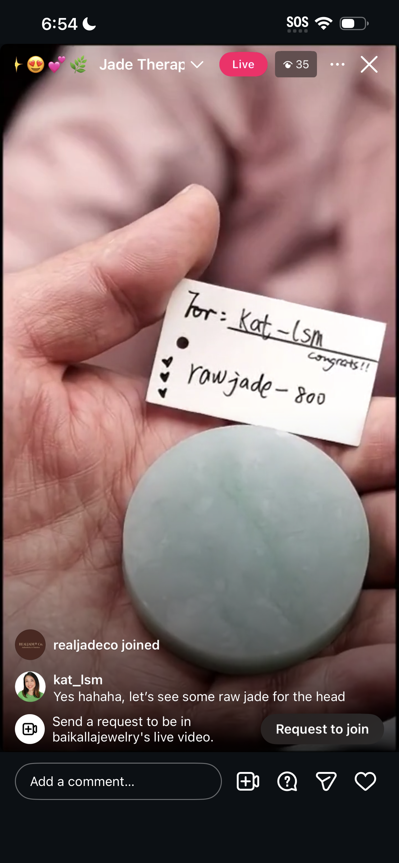 "Live" Raw Blue-Green Jadeite Jade  (03/17/26)