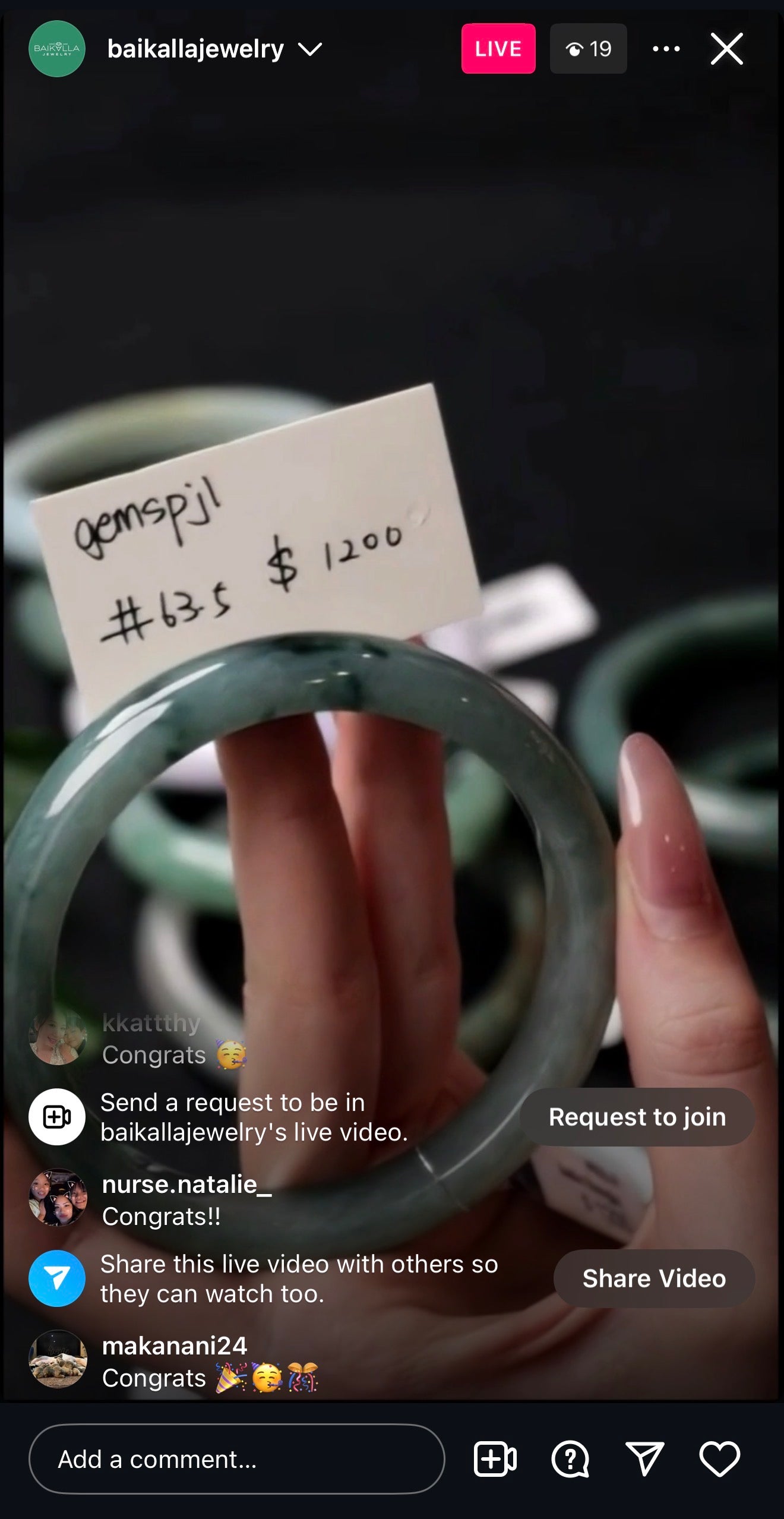 Live "Natural Light Lavender Jadeite Jade Bangle" (06/14/25)