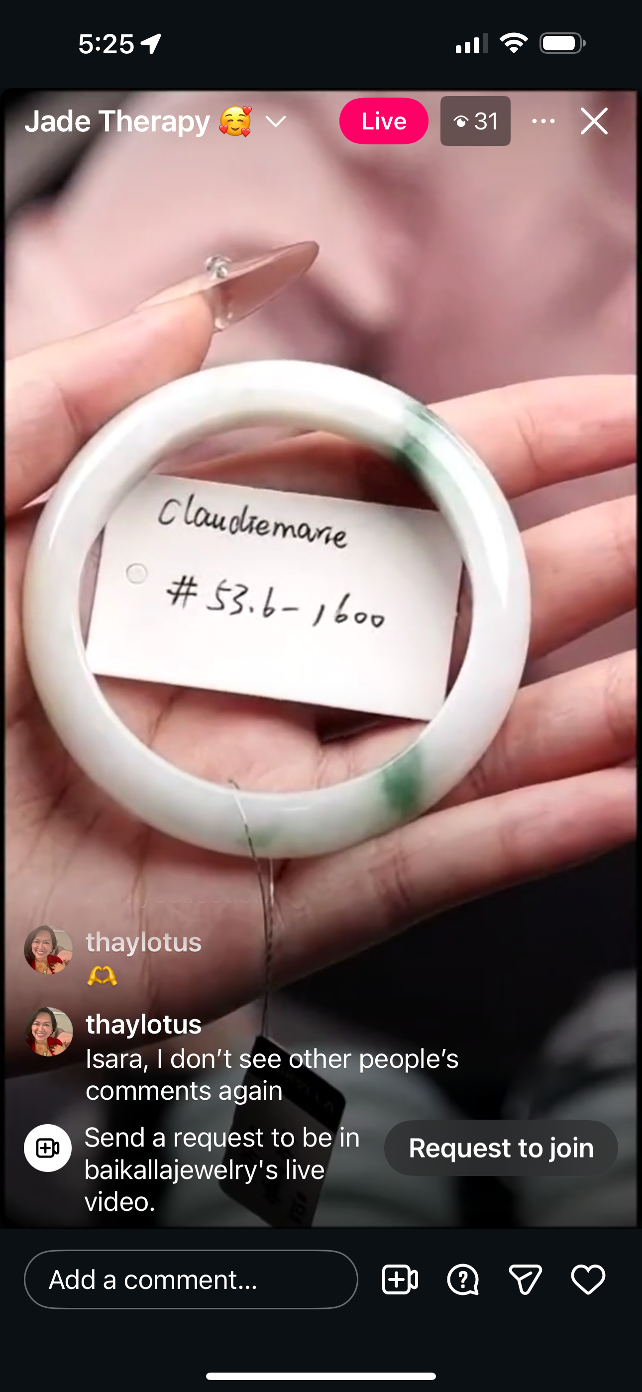 "Live" Natural Green Flower Jadeite Jade Bangle (02/24/26)