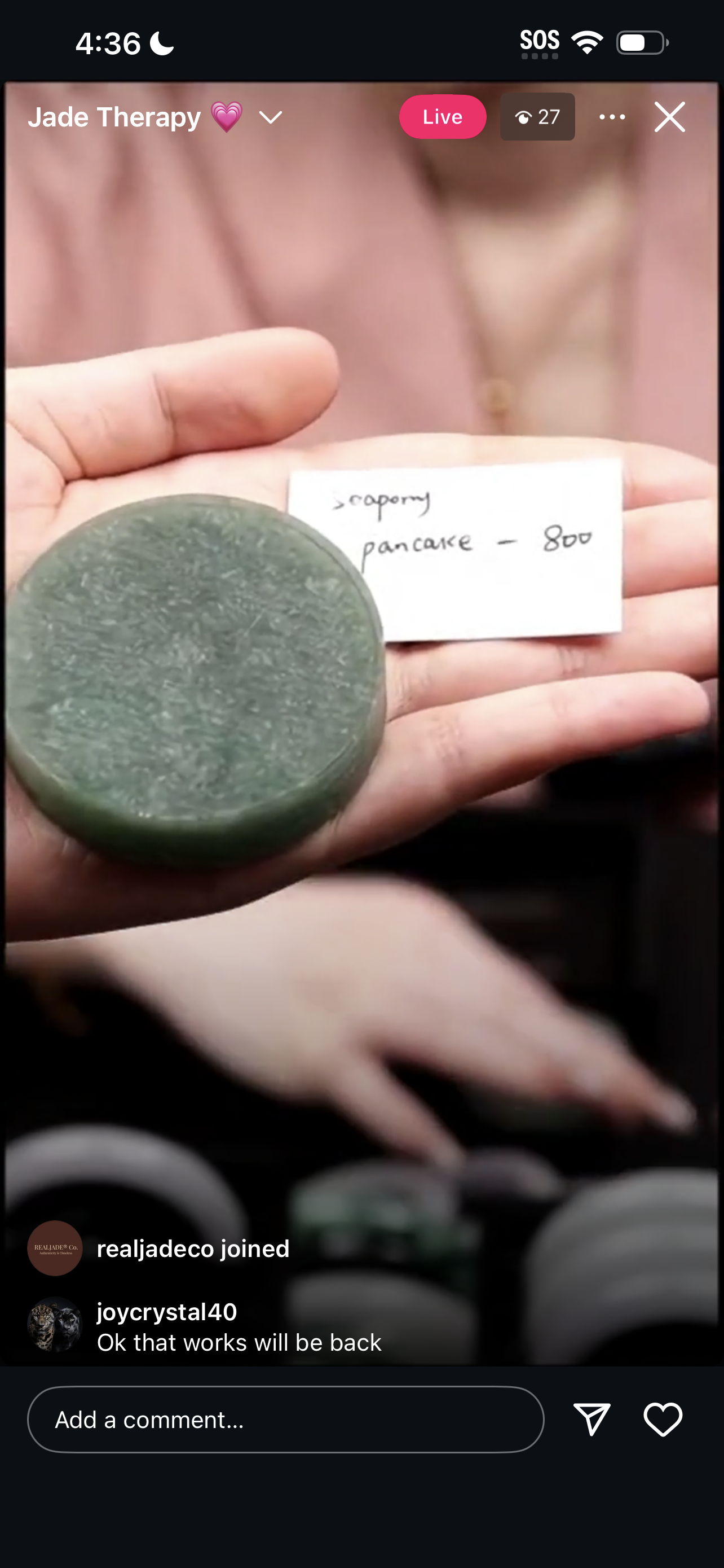 "Live" Natural Forest Green Wuji Raw Jadeite Jade (03/25/26)