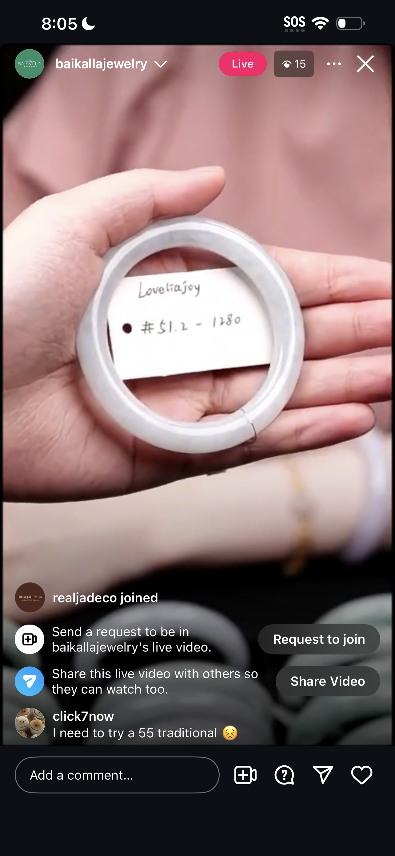 "Live" Natural Icy Light Green Jadeite Jade Bangle (03/25/26)