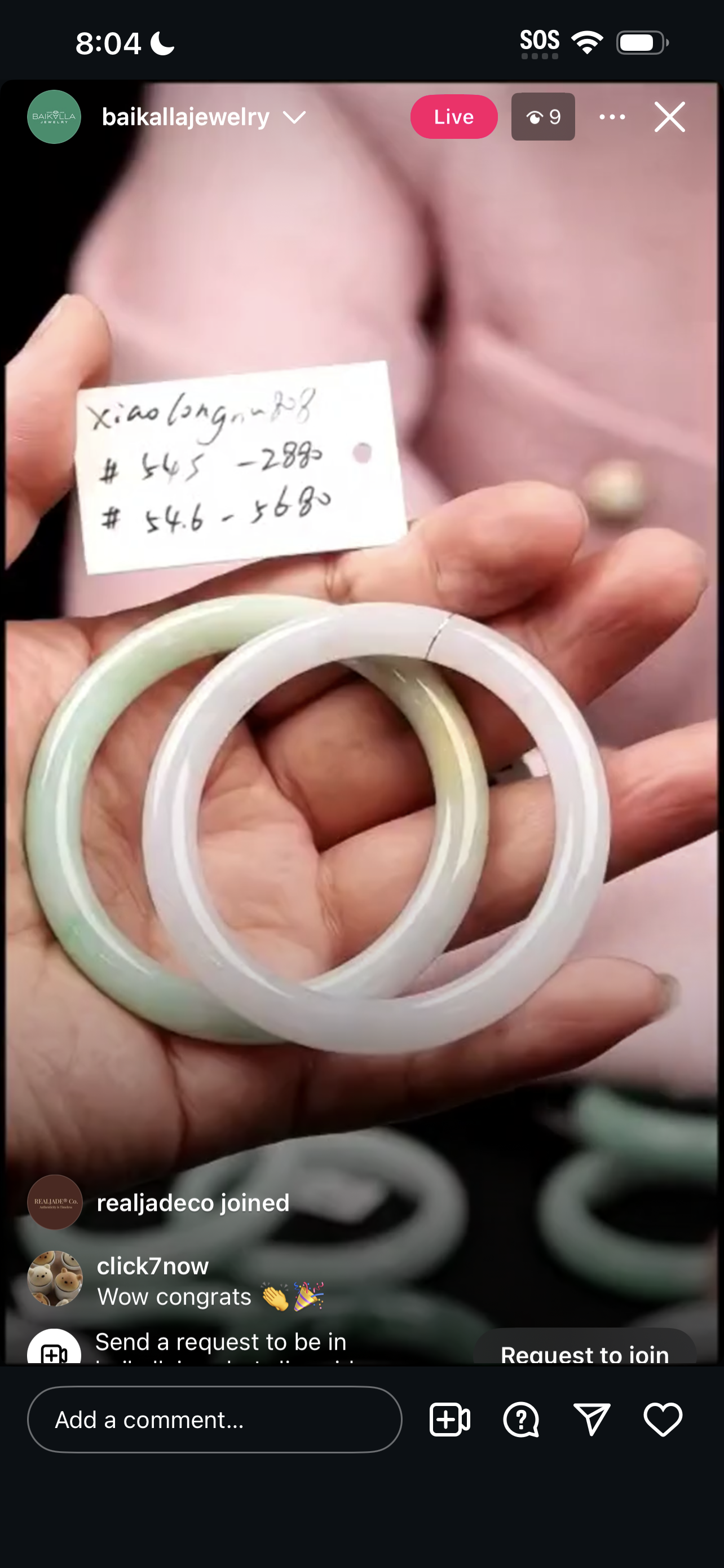 "Live" Natural Icy Moonlight Jadeite Jade Traditional Round Bangle Bracelet (03/28/26)