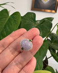 Baikalla Jewelry Jadeite Engagement Ring 14k Yellow Gold Natural Lavender Oval Jadeite Jade Engagement Ring With Diamonds