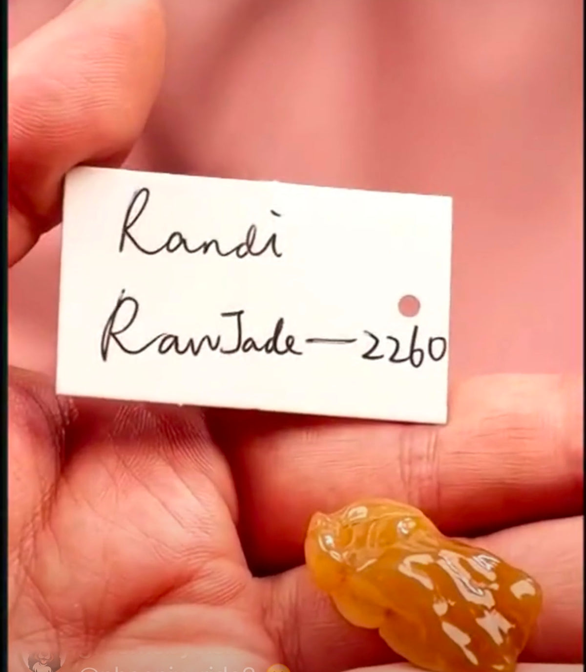 "Live" Natural Icy Yellow-Orange Jadeite Jade *Raw Pendant (07/02/26)