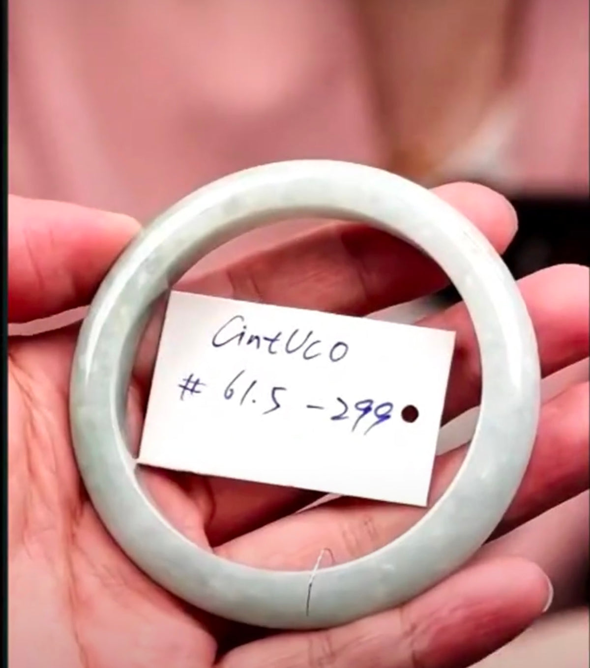 "Live" Natural Light Green Jadeite Jade Comfort-Fit Bangle (07/02/26)